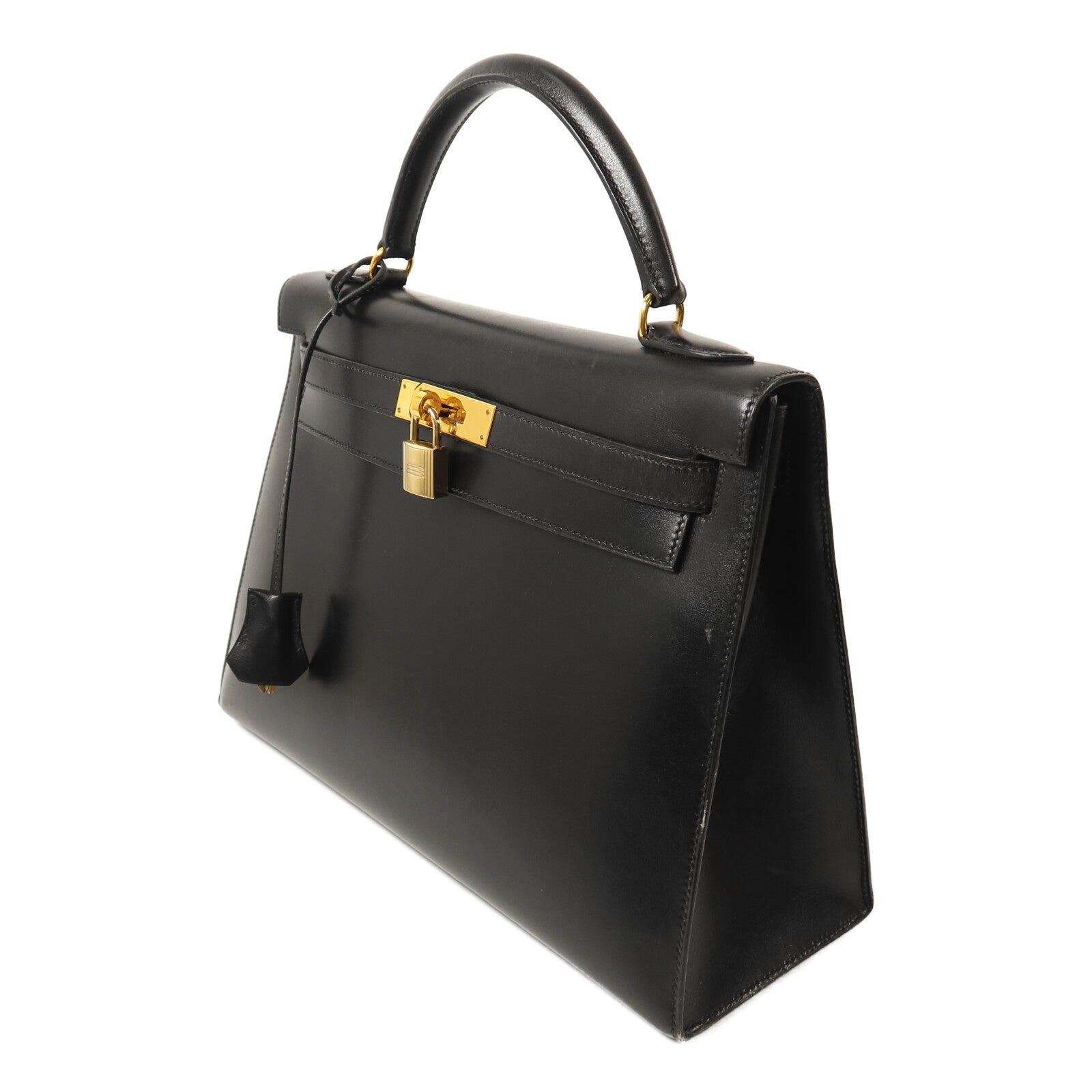 HERMES Box Calf皮革Kelly 32手挽肩背兩用袋Noir