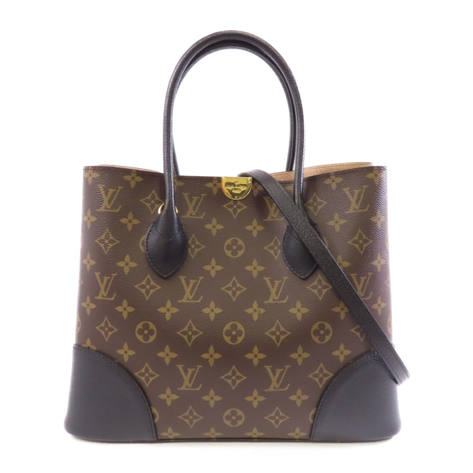 LOUIS VUITTON Monogram Flandrin金扣手挽肩背兩用袋棕色