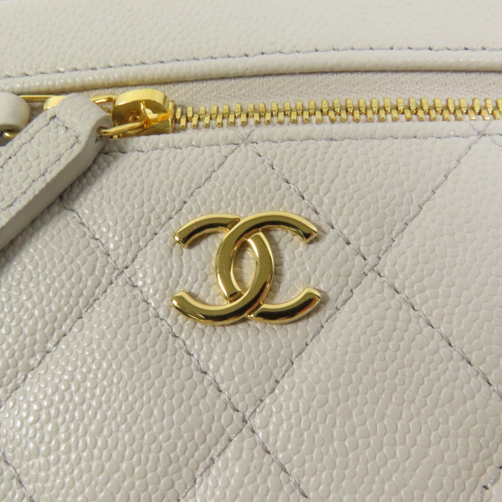 CHANEL 【激減優惠】牛皮皮革Vanity Case金扣手挽肩背兩用袋