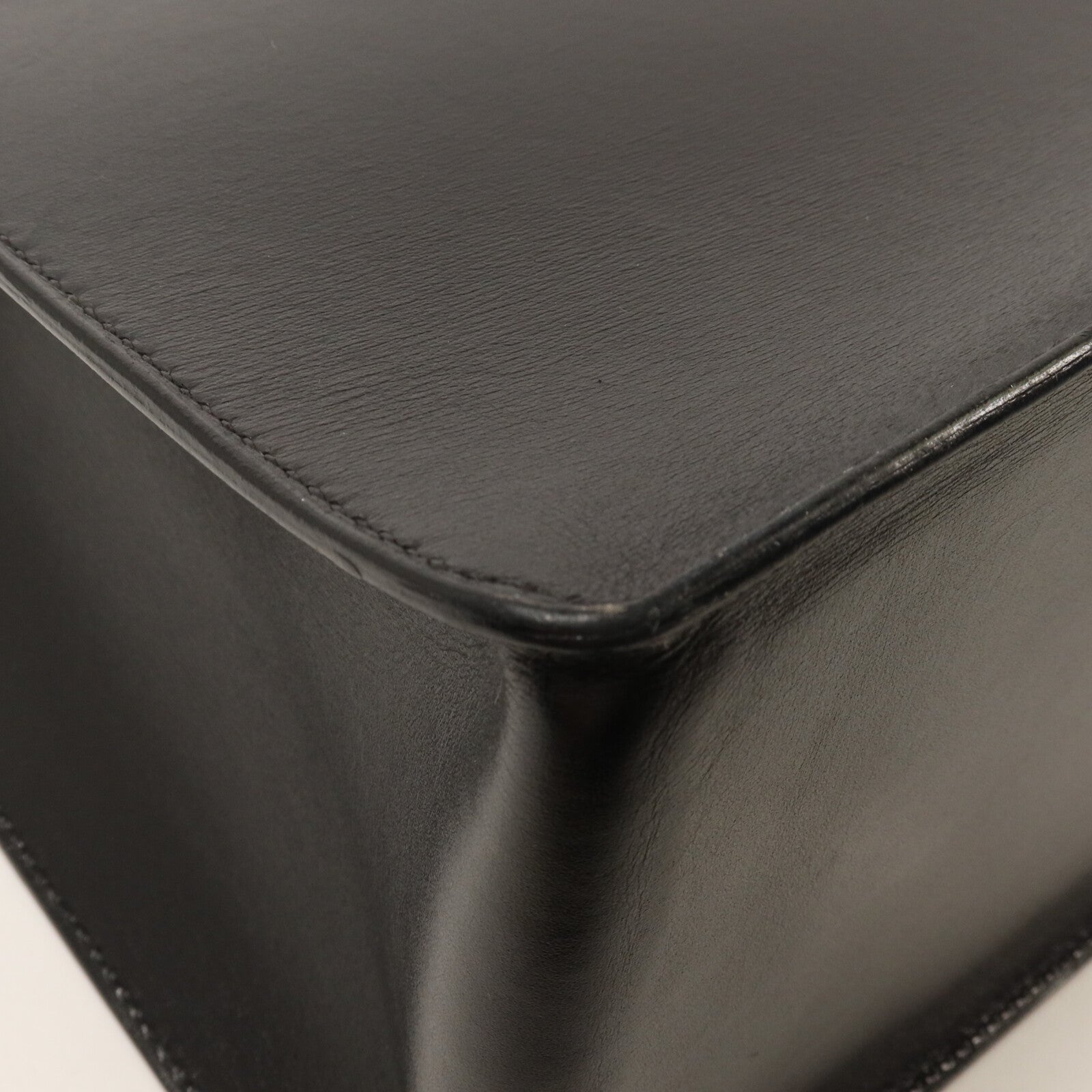 HERMES Box Calf皮革White Bus手挽袋Noir
