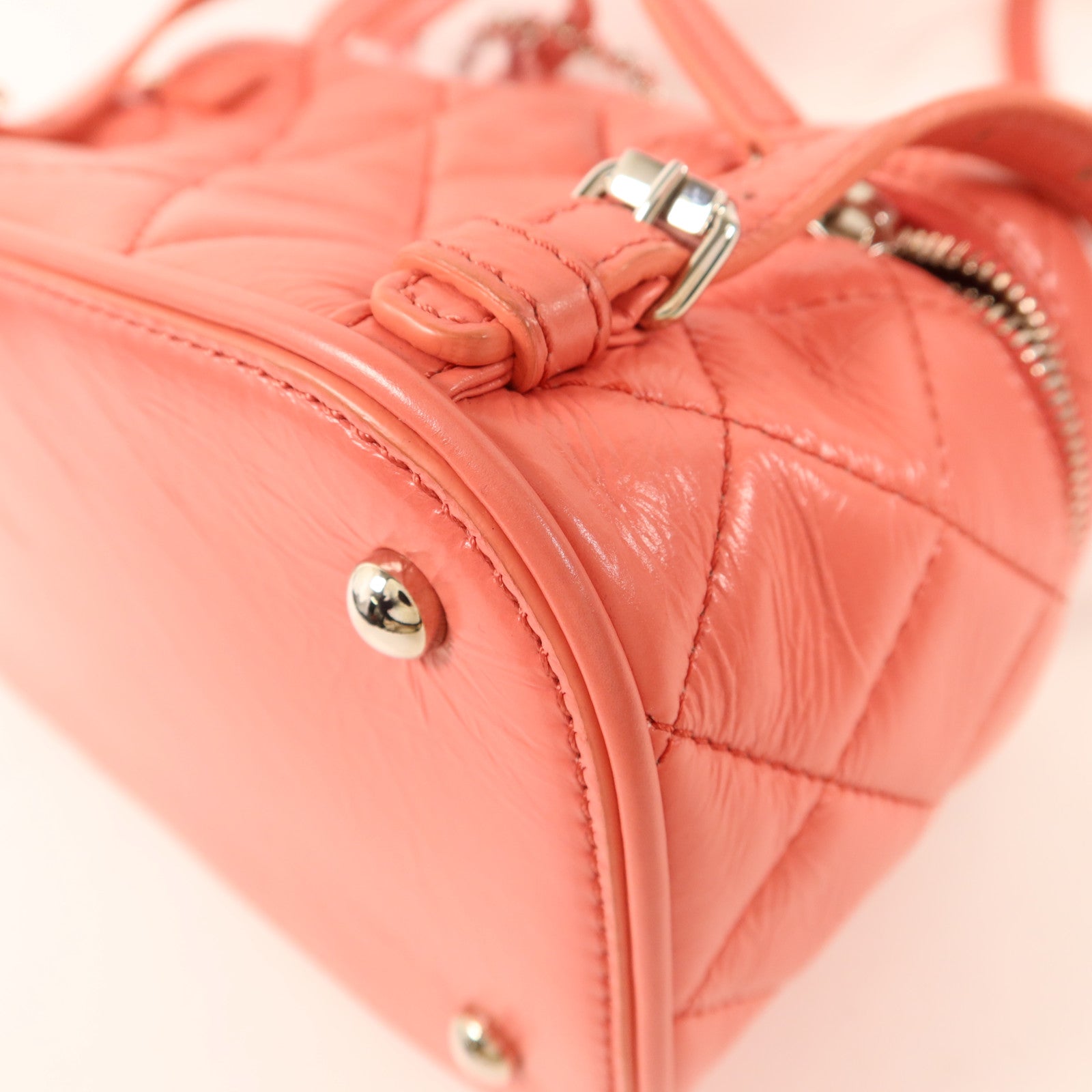 CHANEL 牛皮皮革/PVC Matelasse Backpack銀扣背包