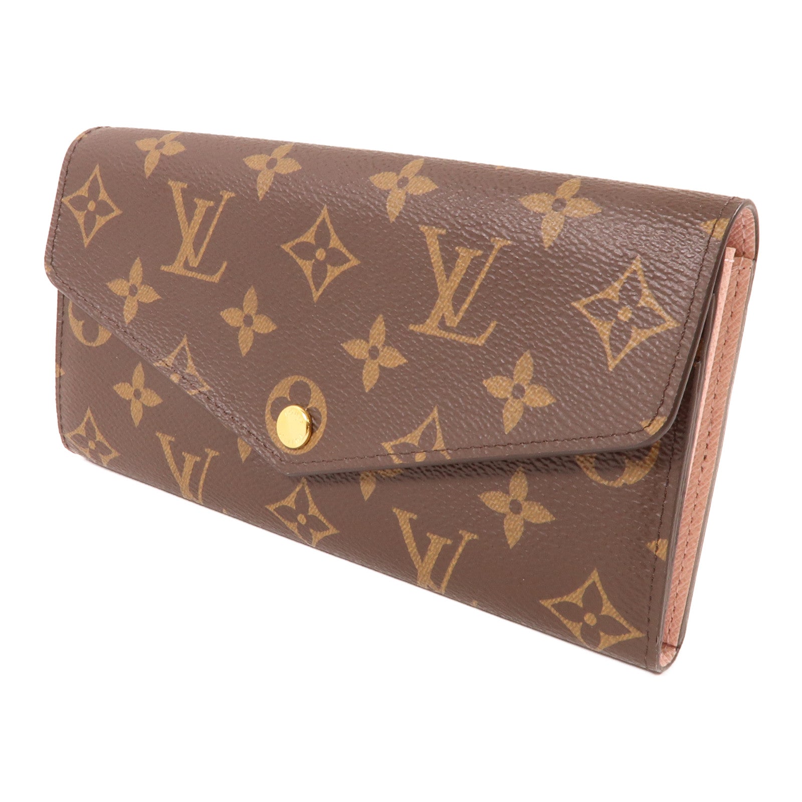 LOUIS VUITTON Monogram Sarah Wallet金扣長錢包啡色