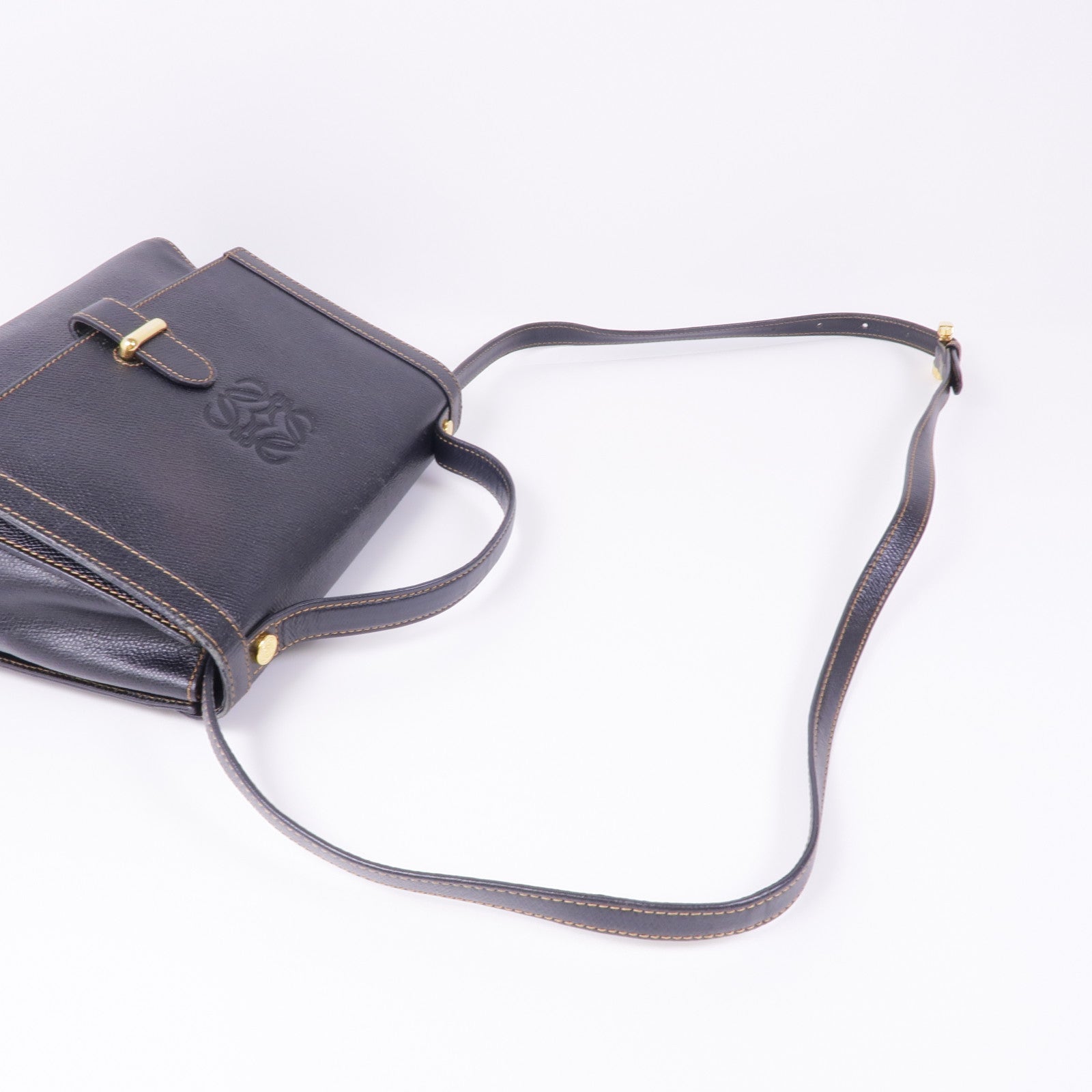 LOEWE 牛皮皮革2way Shoulder Bag金扣手挽肩背兩用袋