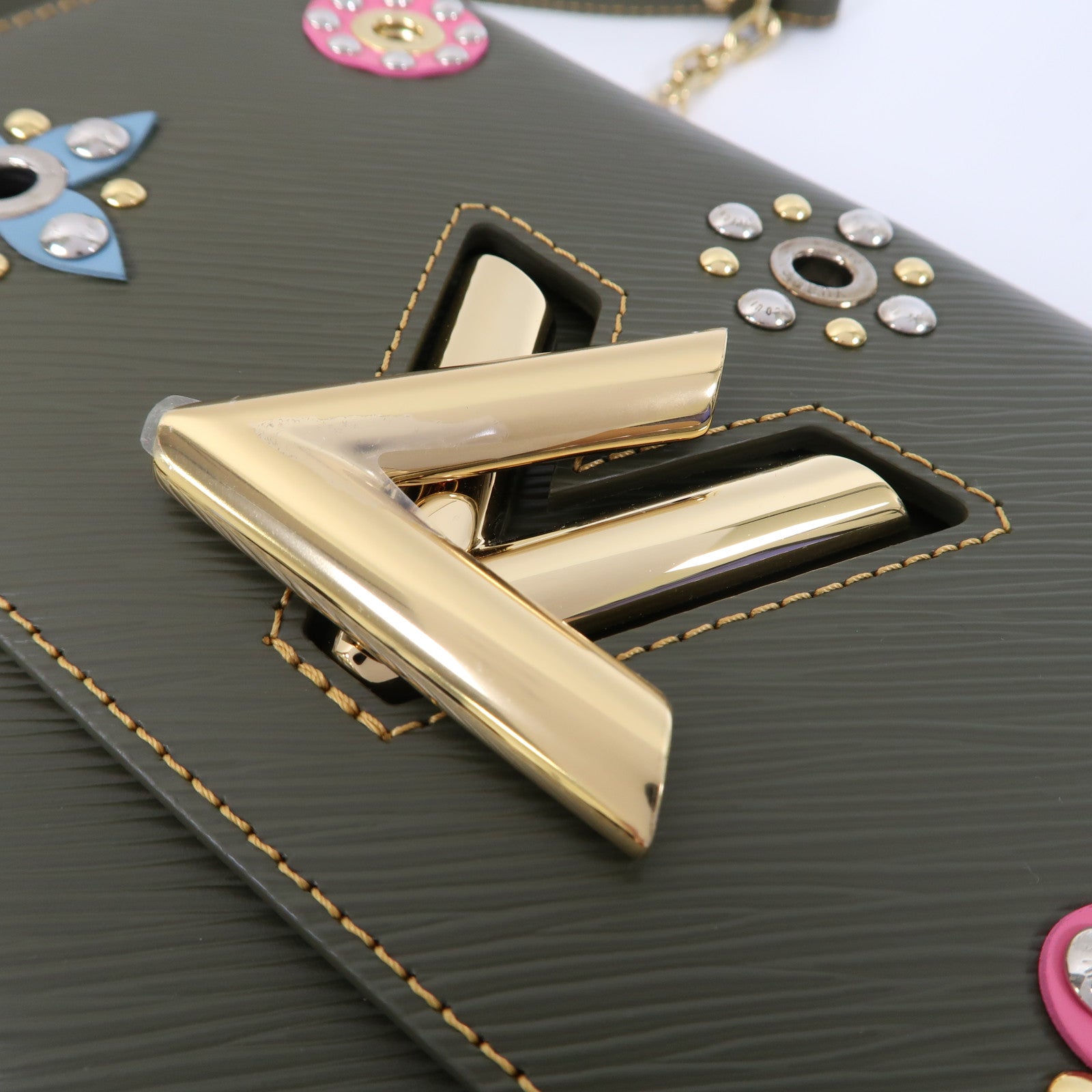 LOUIS VUITTON 【激減優惠】Epi Twist MM金扣鏈帶肩背袋灰色