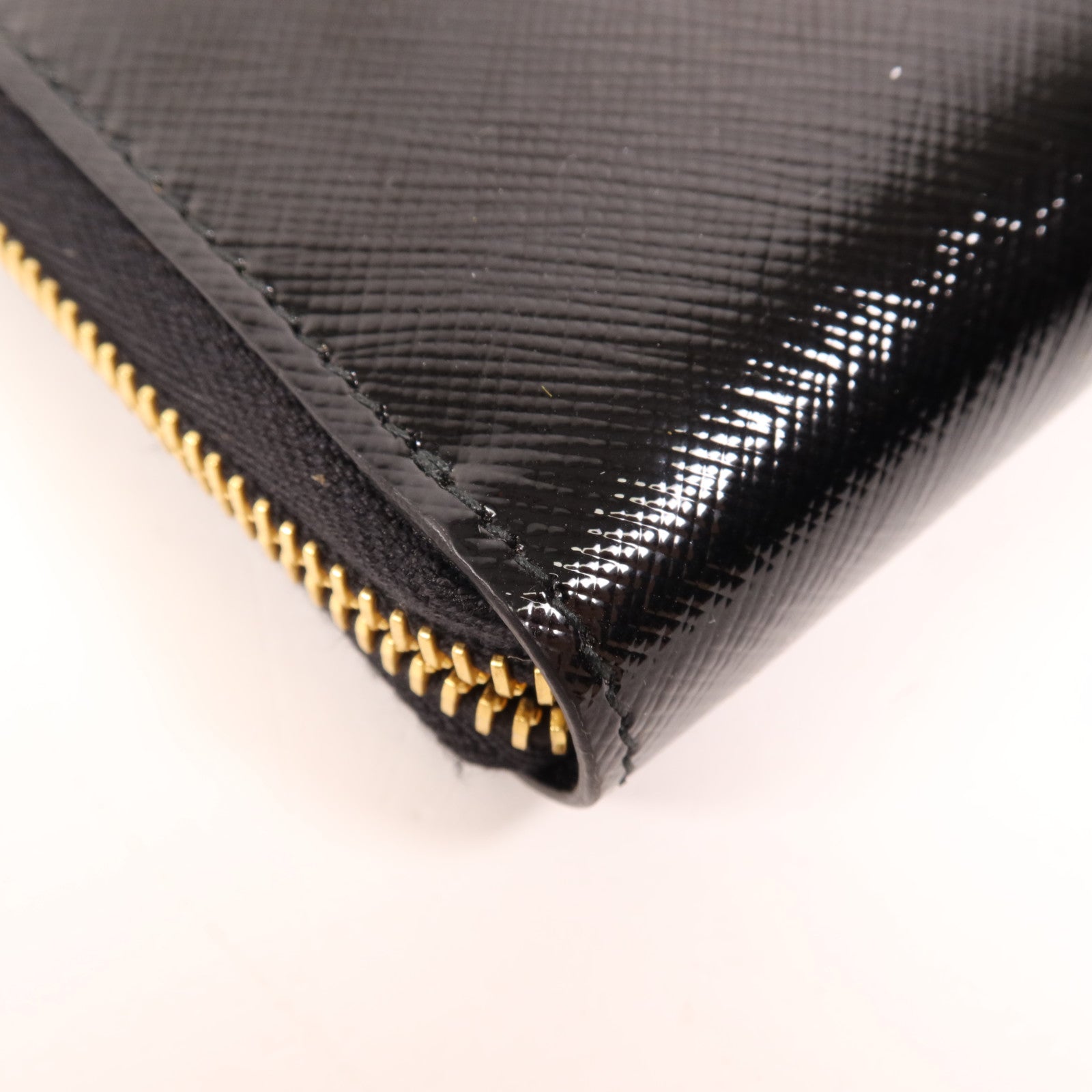 PRADA 漆皮皮革Long Wallet金扣長錢包