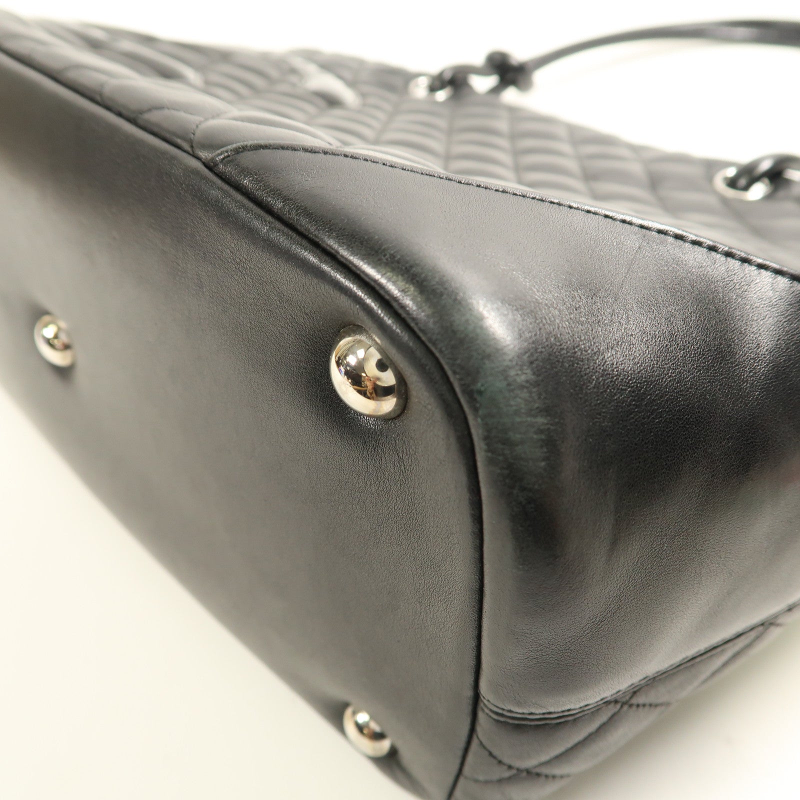 CHANEL 牛皮皮革Cambon Tote Bag銀扣手挽袋
