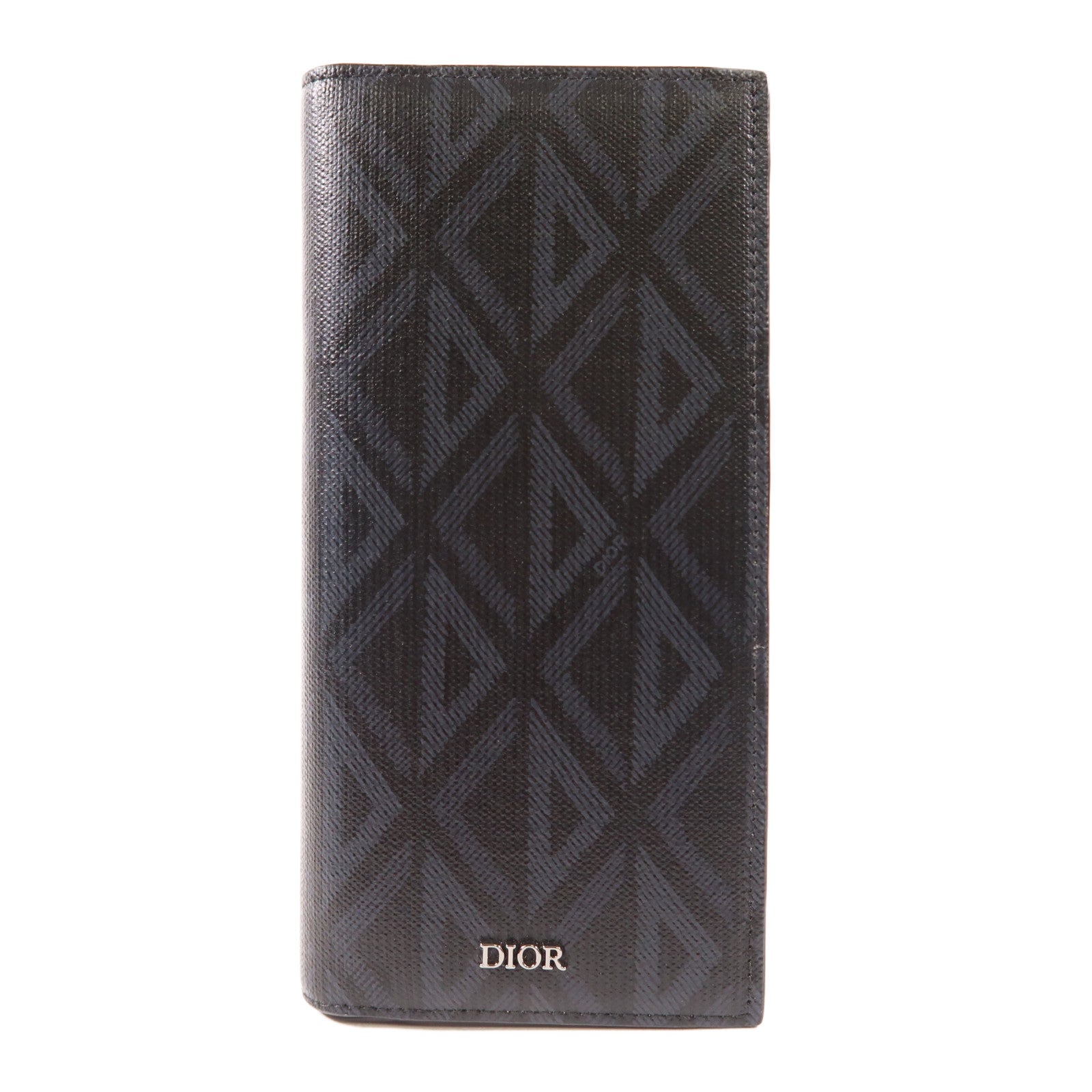 Dior 【激減優惠】塗層帆布Fold Wallet銀扣長錢包黑色