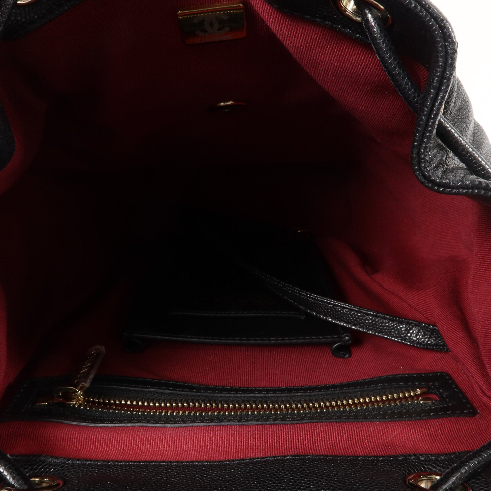 CHANEL 牛皮皮革Backpack鏈帶背包