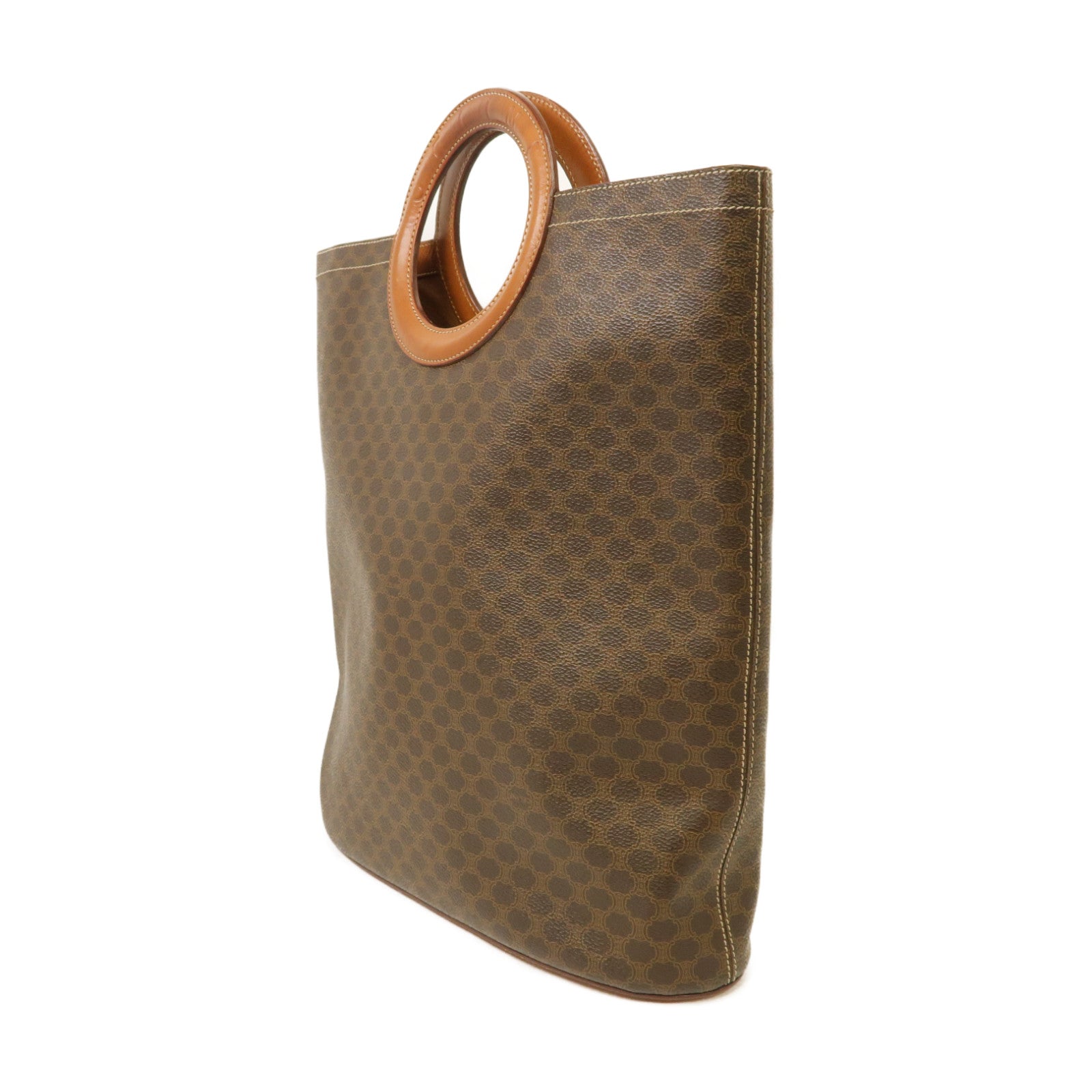 CELINE 牛皮皮革Hand Bag金扣手挽袋啡色