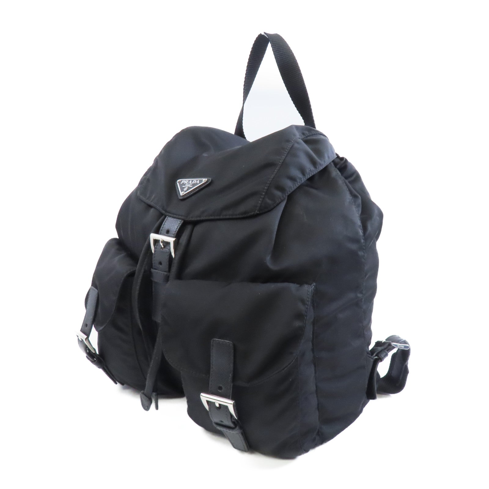 PRADA 【激減優惠】尼龍Backpack銀扣背包黑色