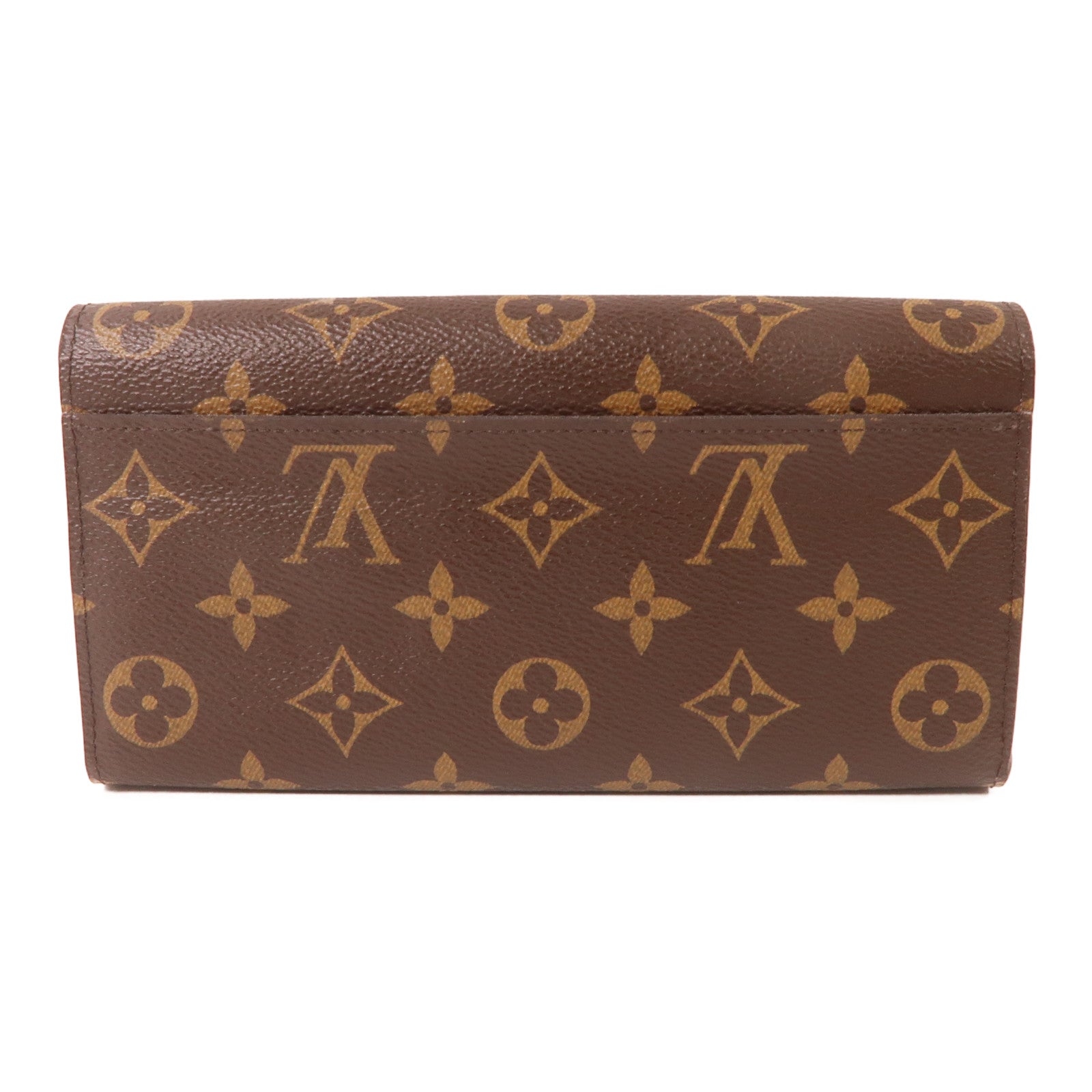 LOUIS VUITTON Monogram Sarah Wallet金扣長錢包啡色