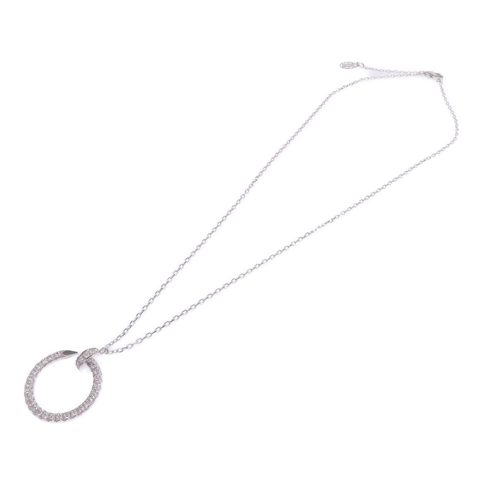 CARTIER 18K白金Juste un Clou Pendant鑽石項鍊
