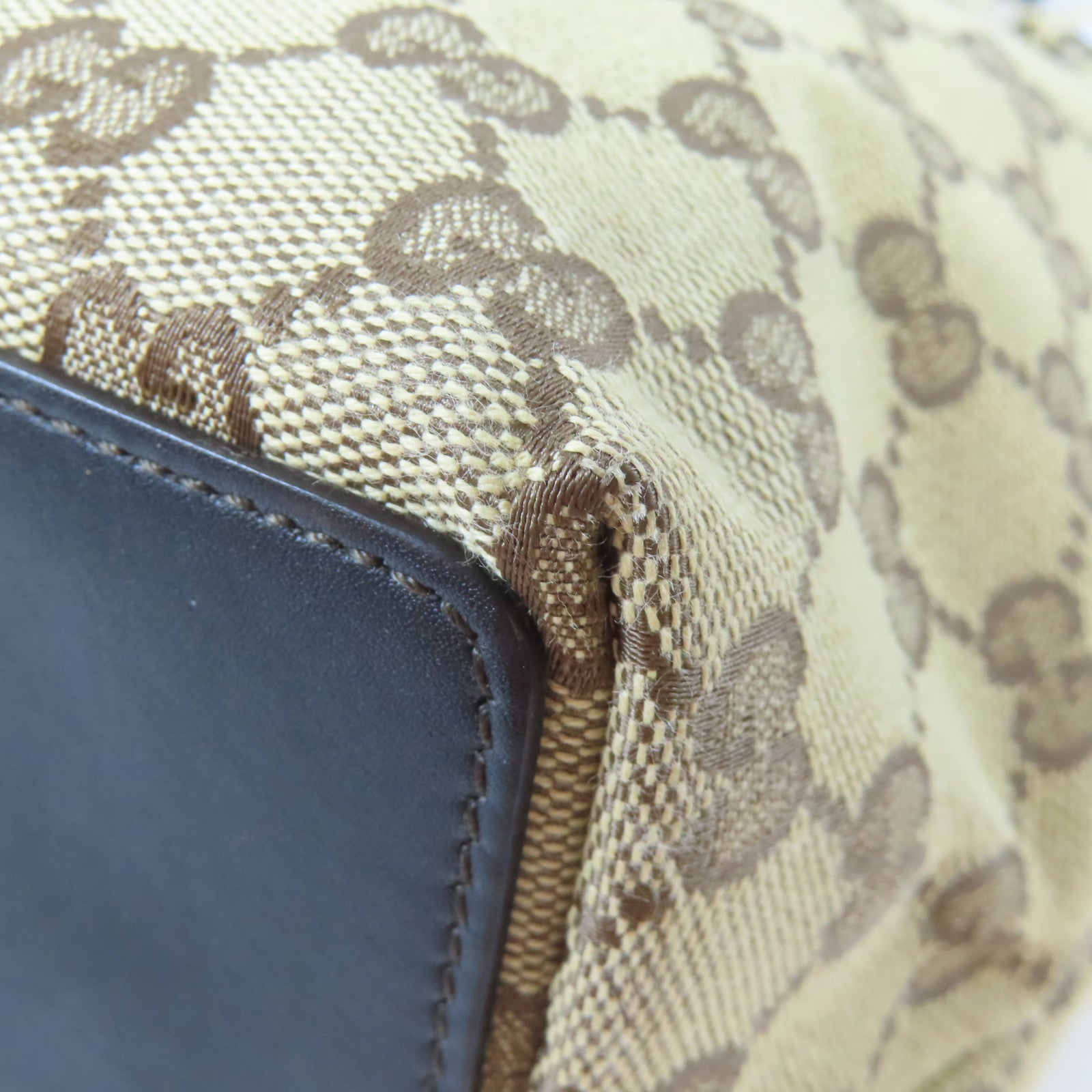 GUCCI 帆布Tote Bag金扣肩背袋啡色