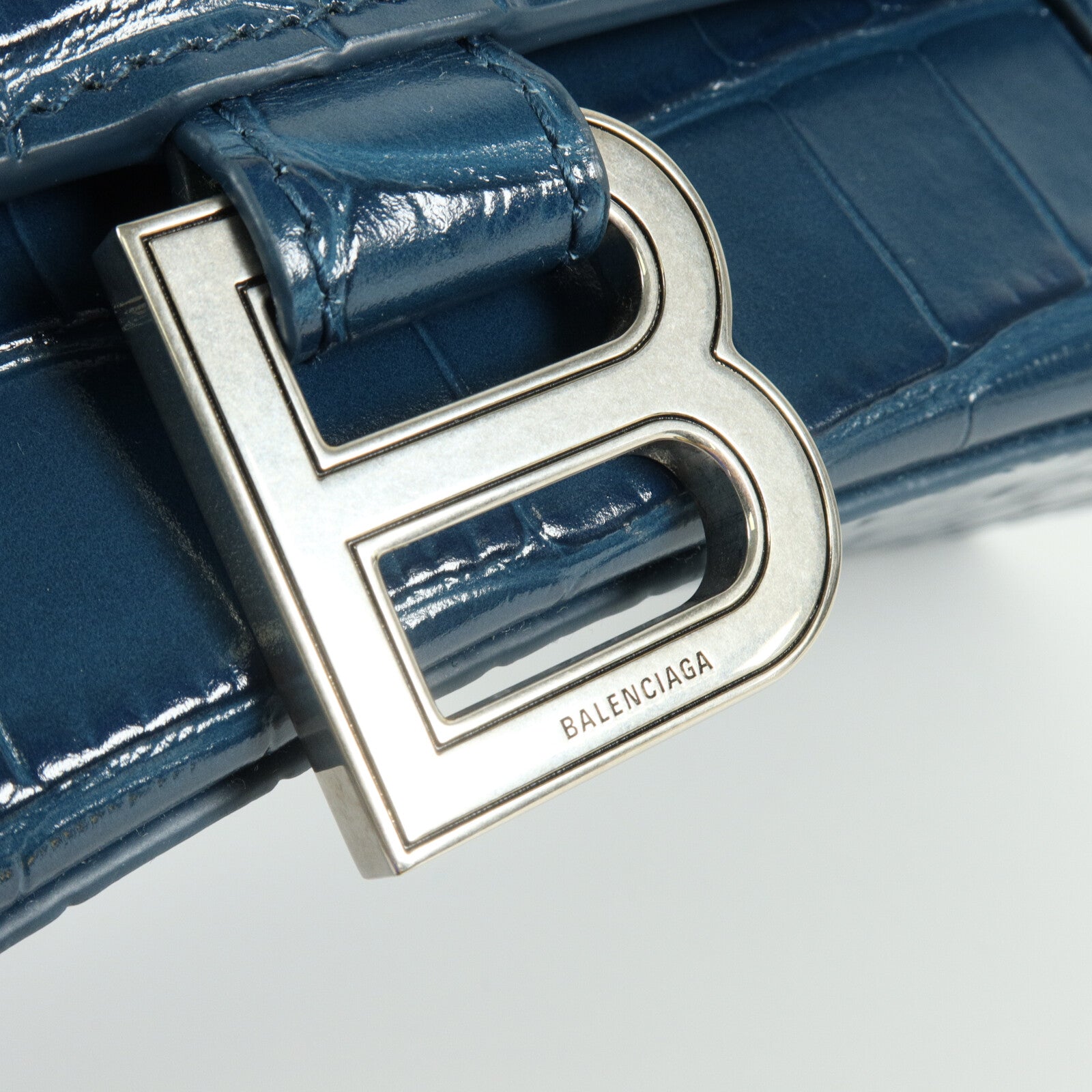 BALENCIAGA 壓花皮革Hourglass Small手挽肩背兩用袋