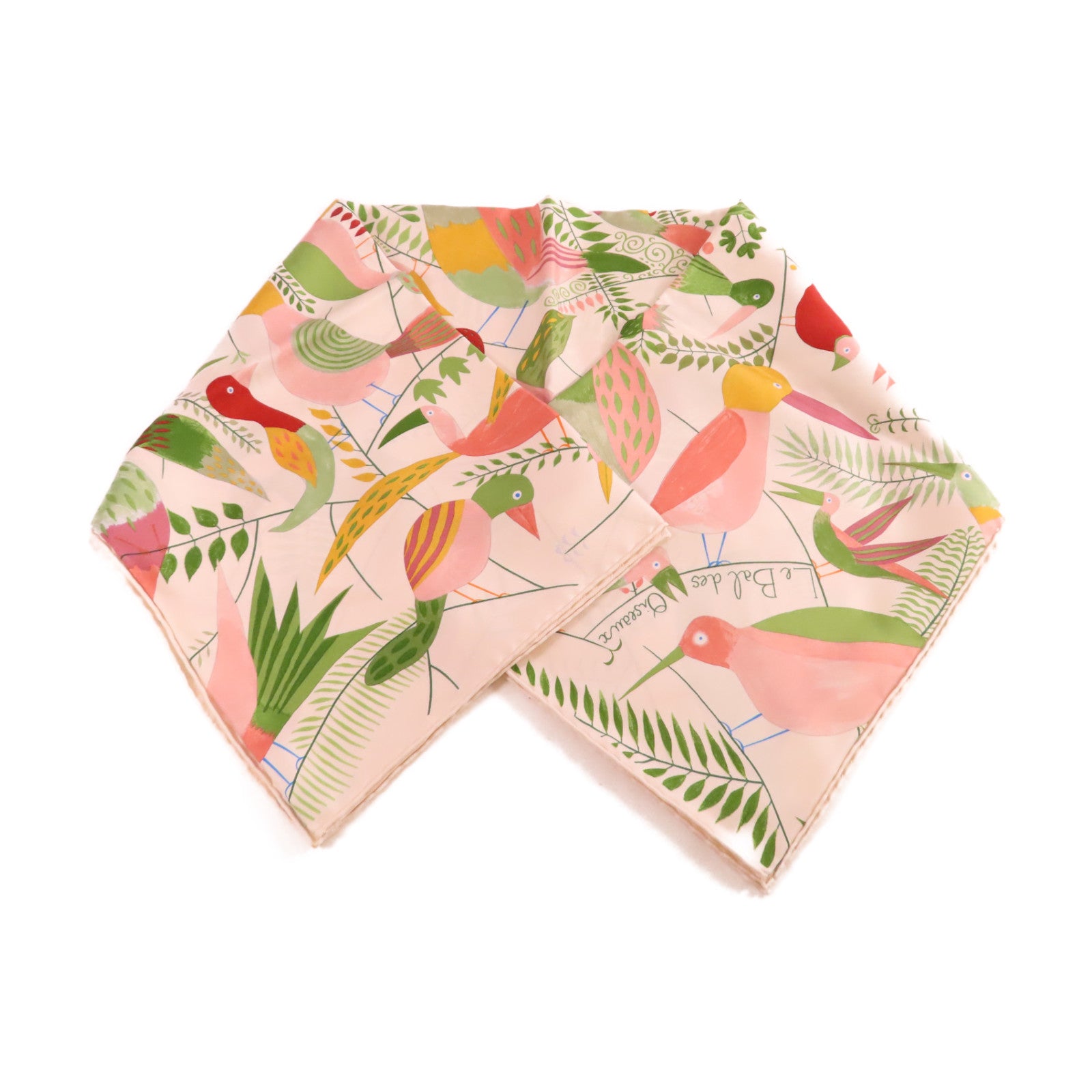HERMES 絲質90x90 Scarf絲巾米色/粉紅色/綠色/彩色