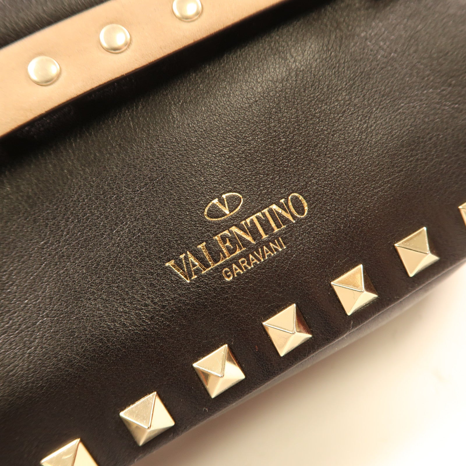 Valentino GHW Waist Bag Calfskin Leather Black