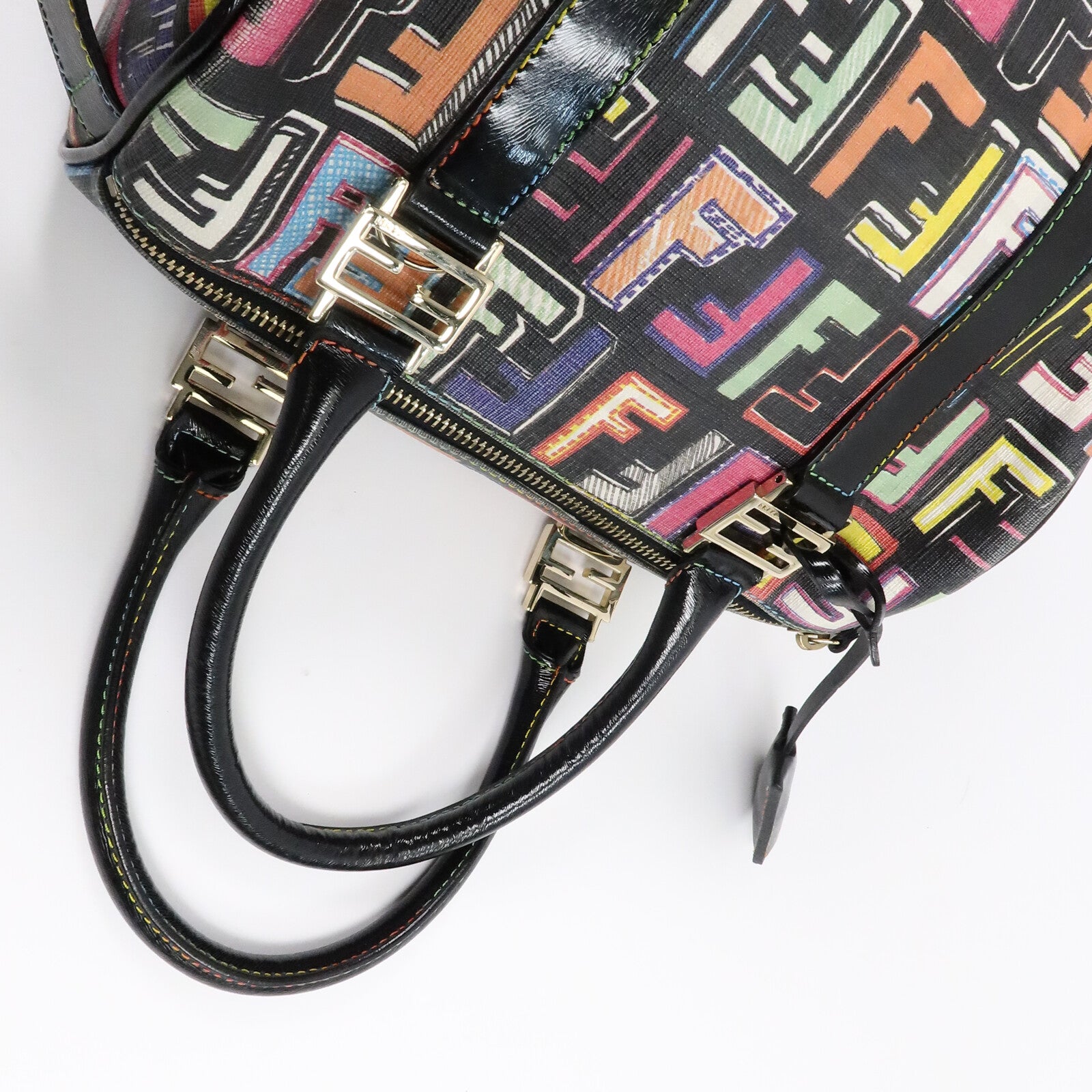 FENDI 塗層帆布Boston Small手挽袋