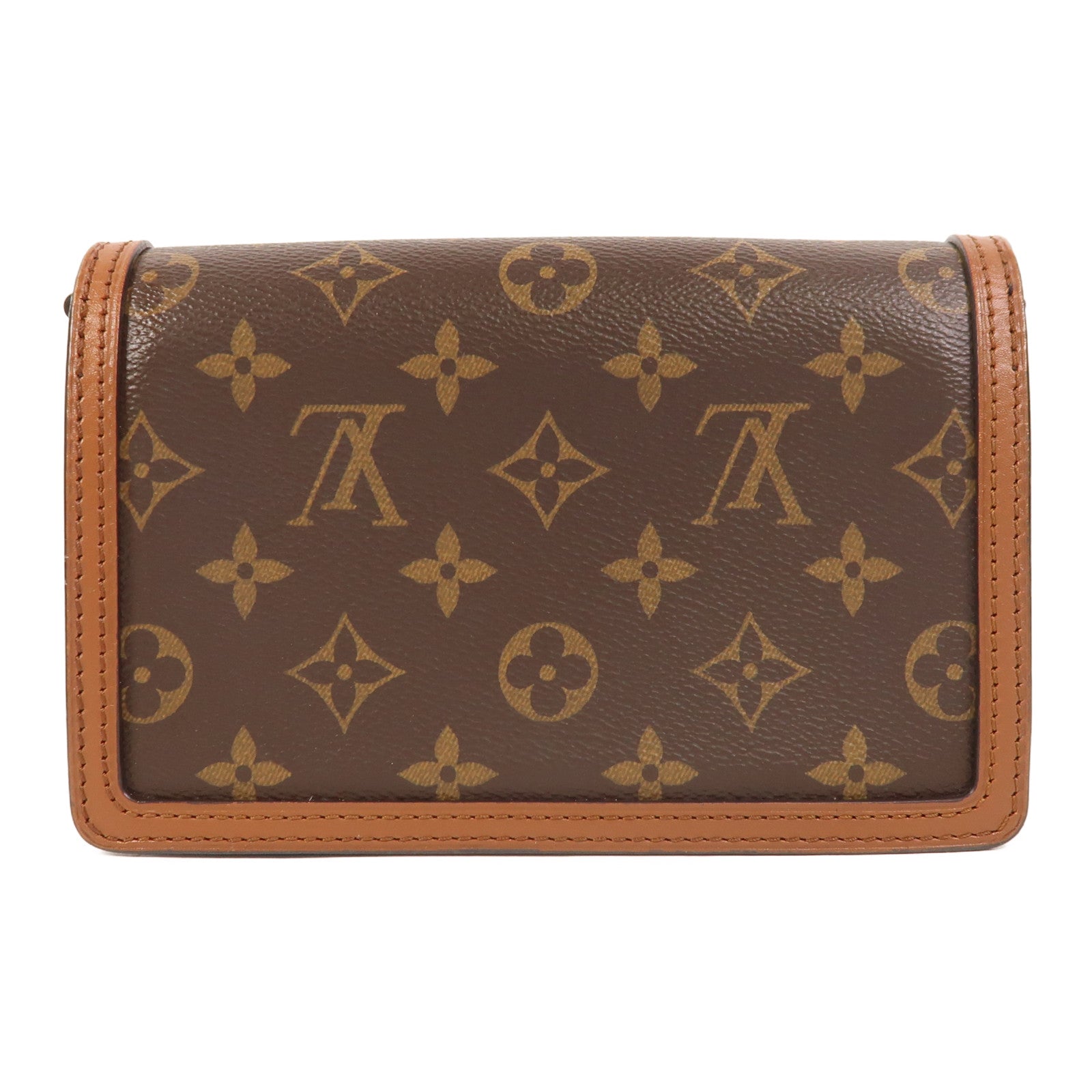 LOUIS VUITTON Monogram Reverse Dauphine Chain Wallet金扣鏈帶肩背袋