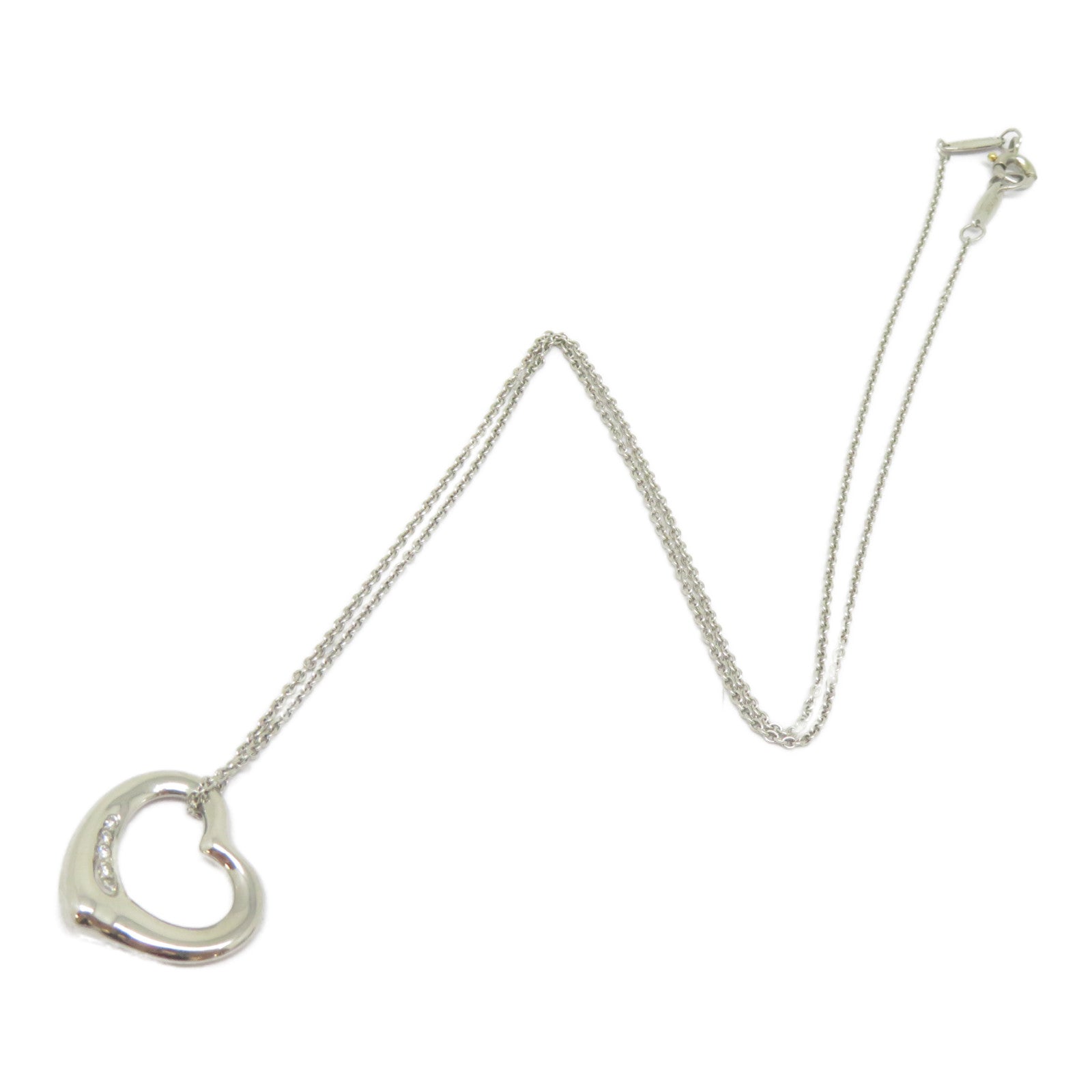 TIFFANY＆CO 【激減優惠】950鉑金Diamond Open Heart Necklace鑽石項鍊