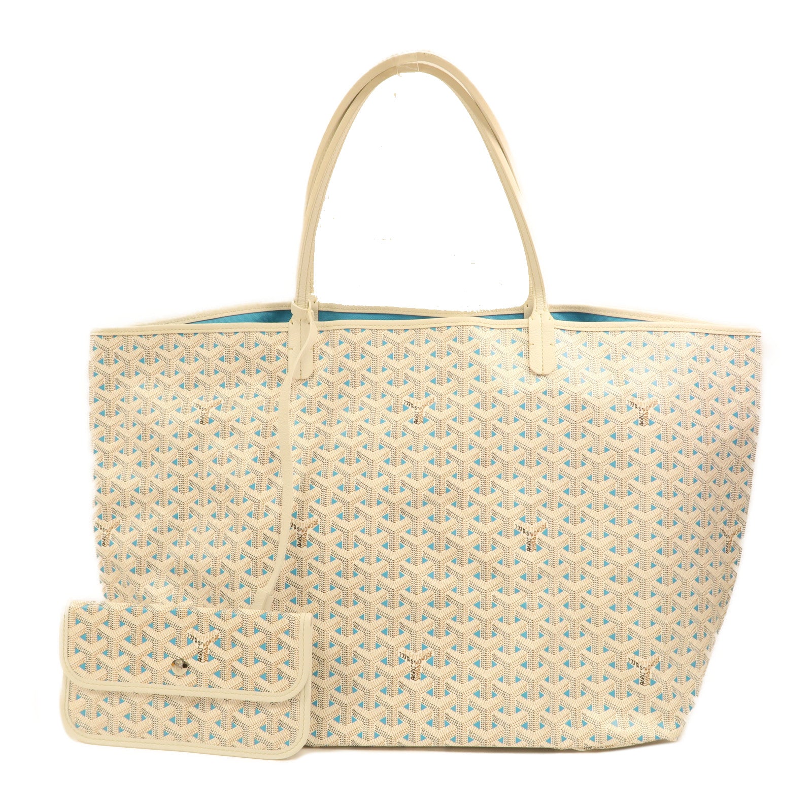 GOYARD 帆布Claire-Voie GM銀扣肩背袋白色