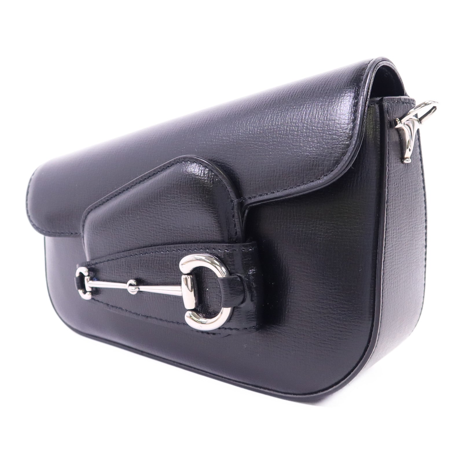 GUCCI 【激減優惠】牛皮皮革Horsebit 1955 Mini Shoulder Bag銀扣肩背袋