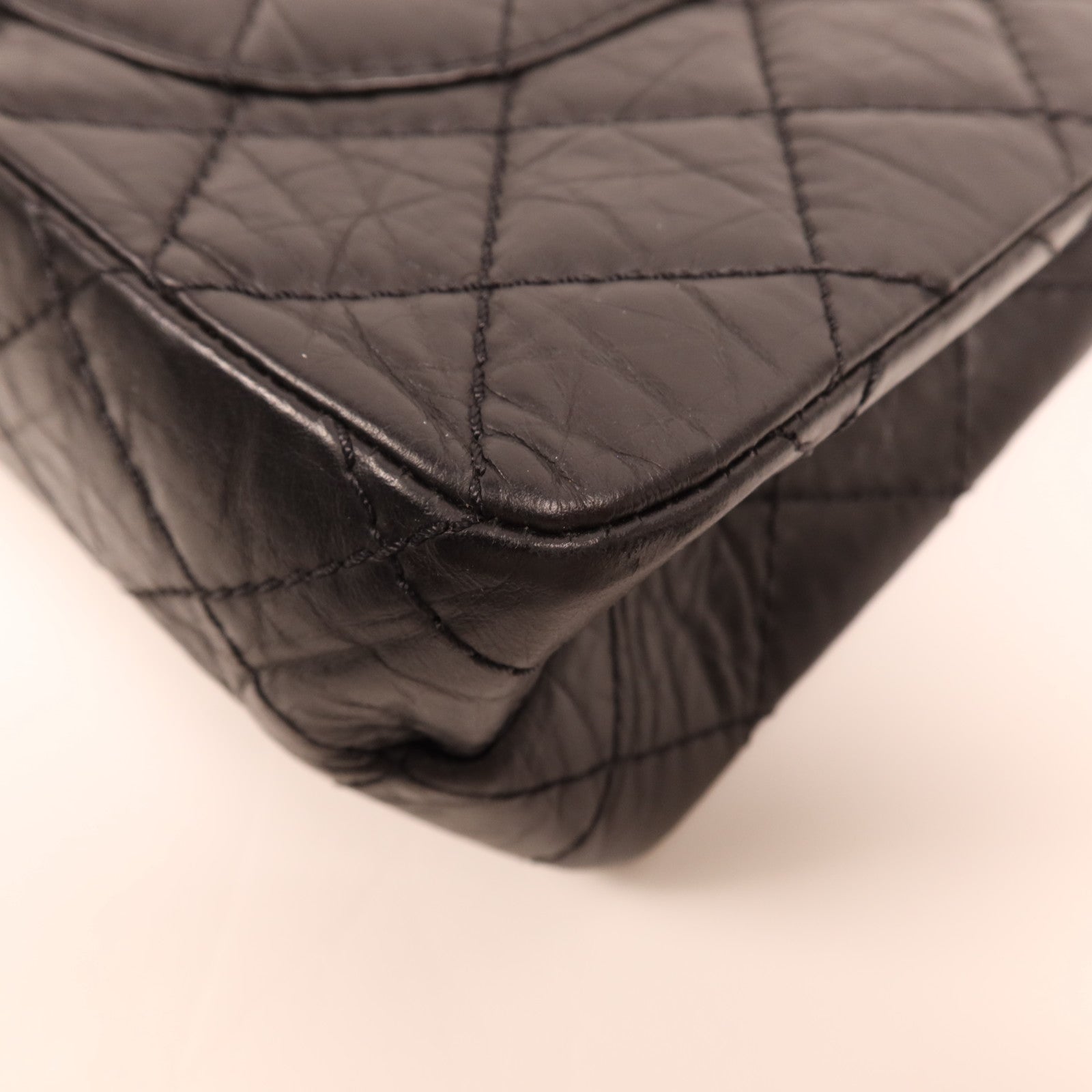 CHANEL 牛皮皮革2.55 Medium銀扣鏈帶肩背袋