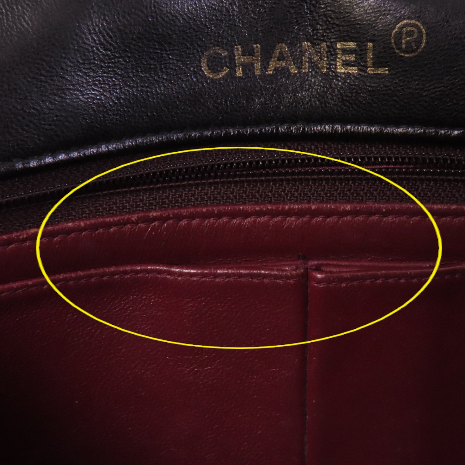 CHANEL 羊皮皮革Vintage Chain Shoulder金扣鏈帶肩背袋