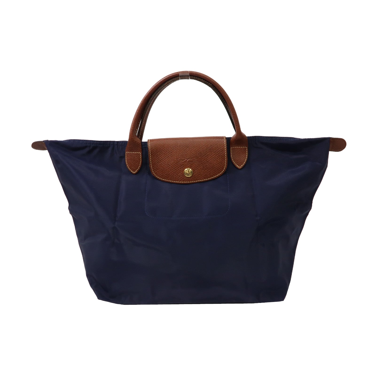 Longchamp 帆布Tote Bag金扣手挽袋深藍色
