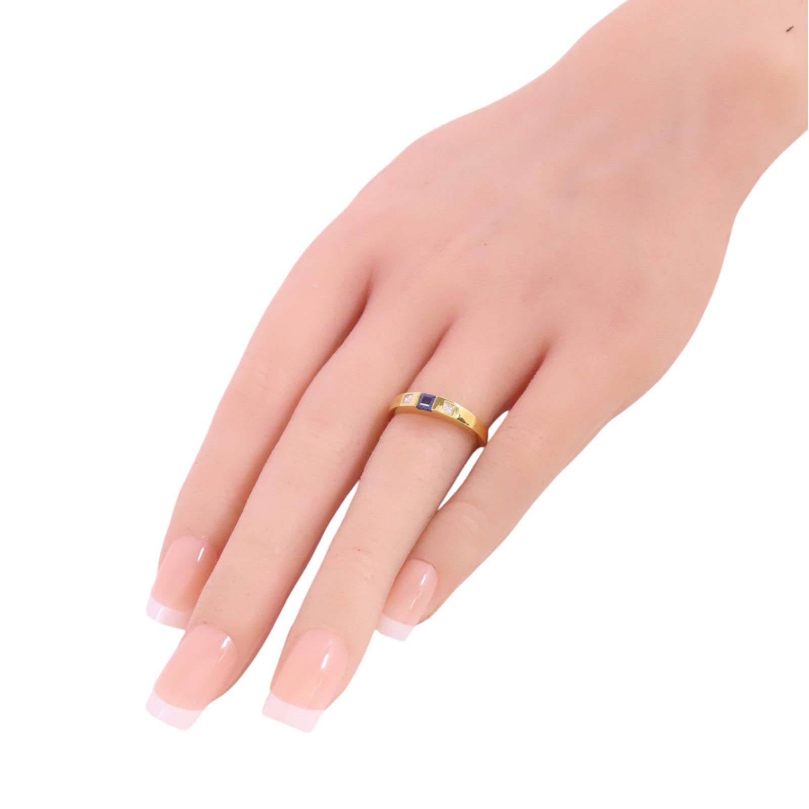 JEWELRY 18K玫瑰金/藍寶石/鑽石Sapphire Diamond Ring戒指US#5.75