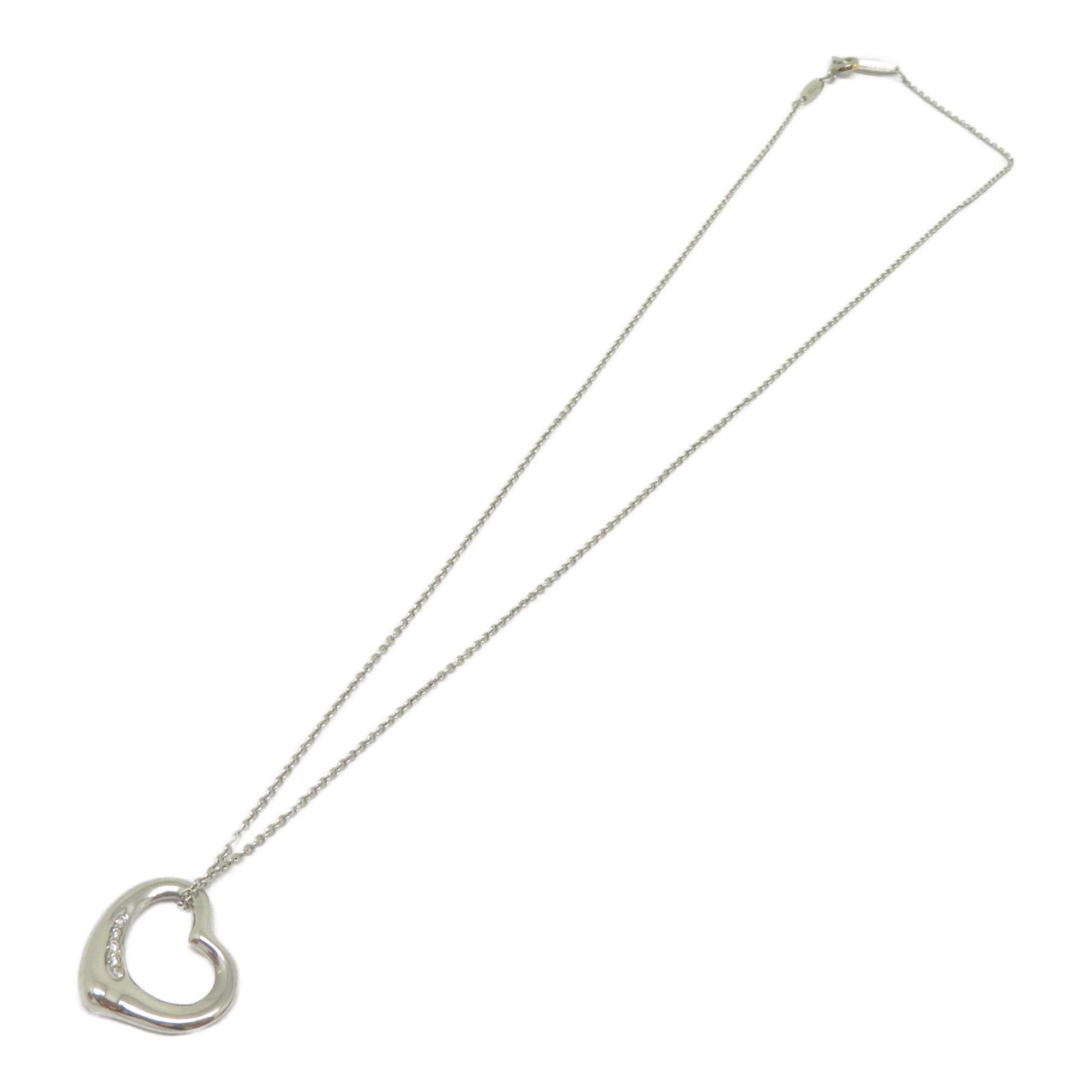 TIFFANY＆CO 【激減優惠】950鉑金Diamond Open Heart Necklace鑽石項鍊