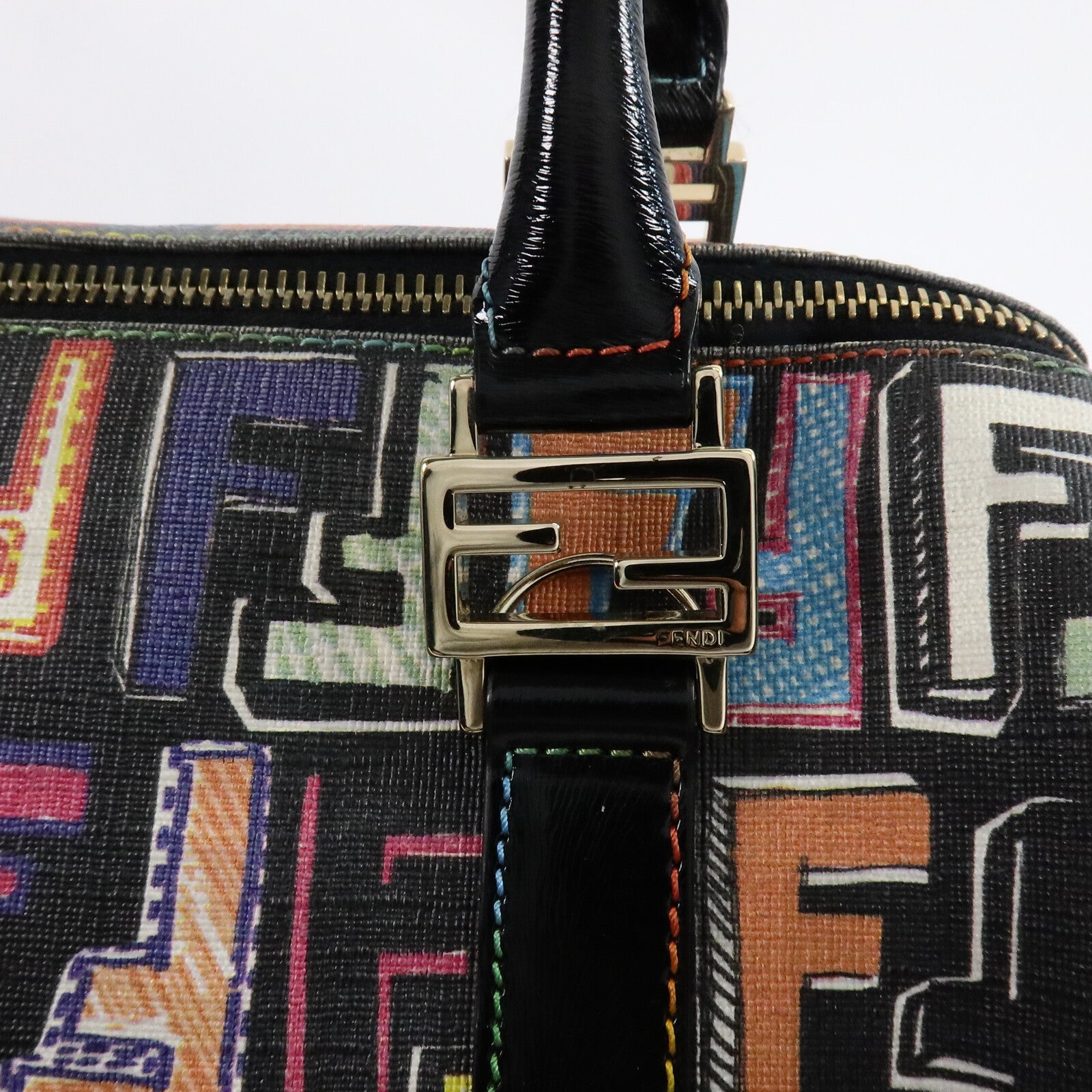 FENDI 塗層帆布Boston Small手挽袋