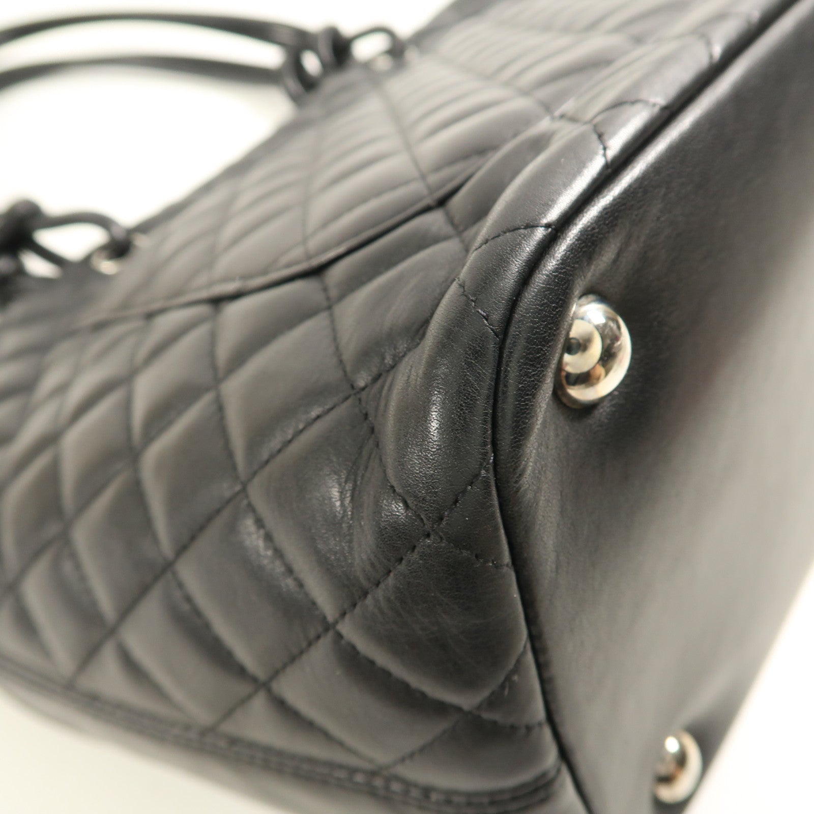 CHANEL 牛皮皮革Cambon Tote Bag銀扣手挽袋