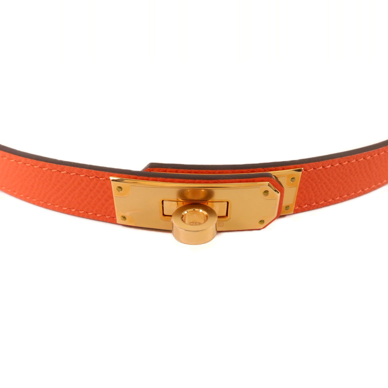 HERMES Epsom皮革Kelly 18 Belt皮帶Rose Jaipur