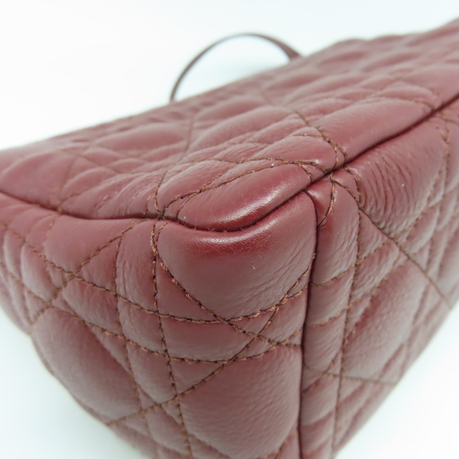Dior 牛皮皮革Chain Shoulder金扣鏈帶肩背袋紅色