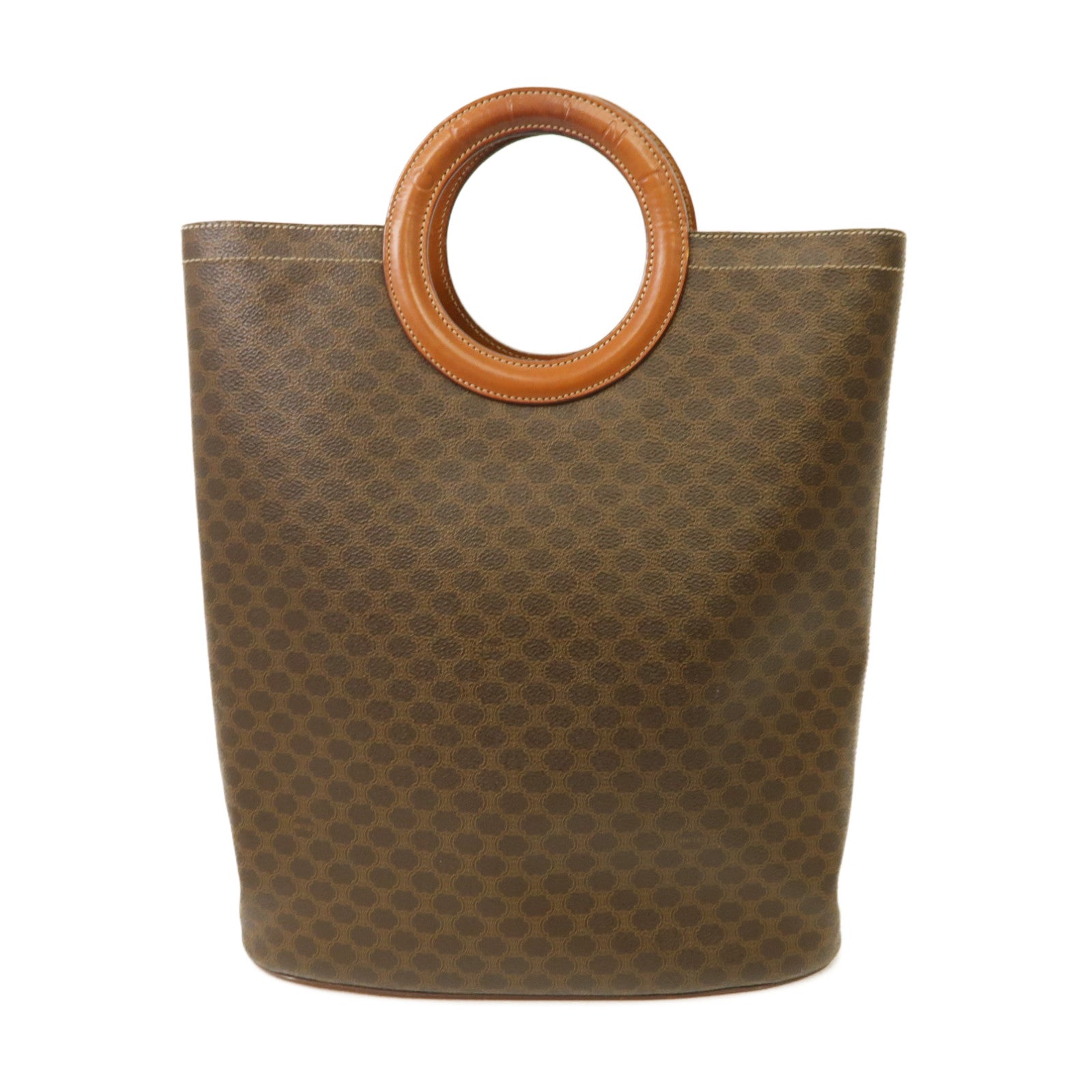 CELINE 牛皮皮革Hand Bag金扣手挽袋啡色