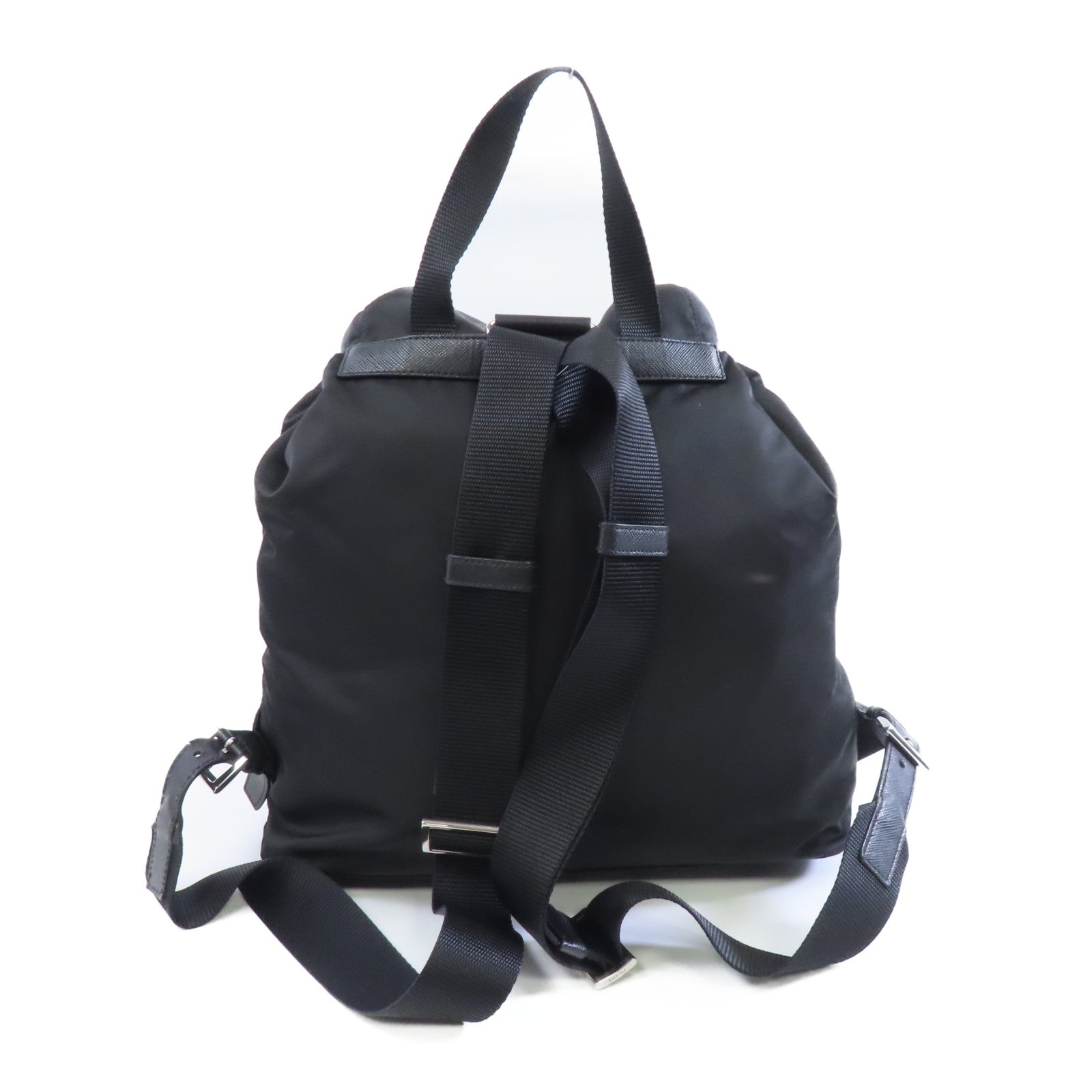 PRADA 【激減優惠】尼龍Backpack銀扣背包黑色