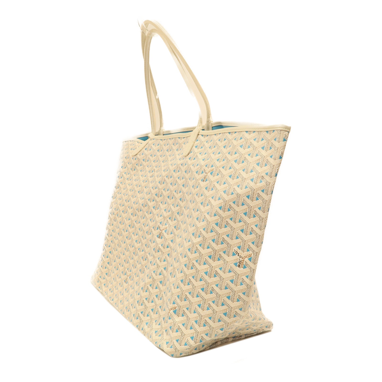 GOYARD 帆布Claire-Voie GM銀扣肩背袋白色