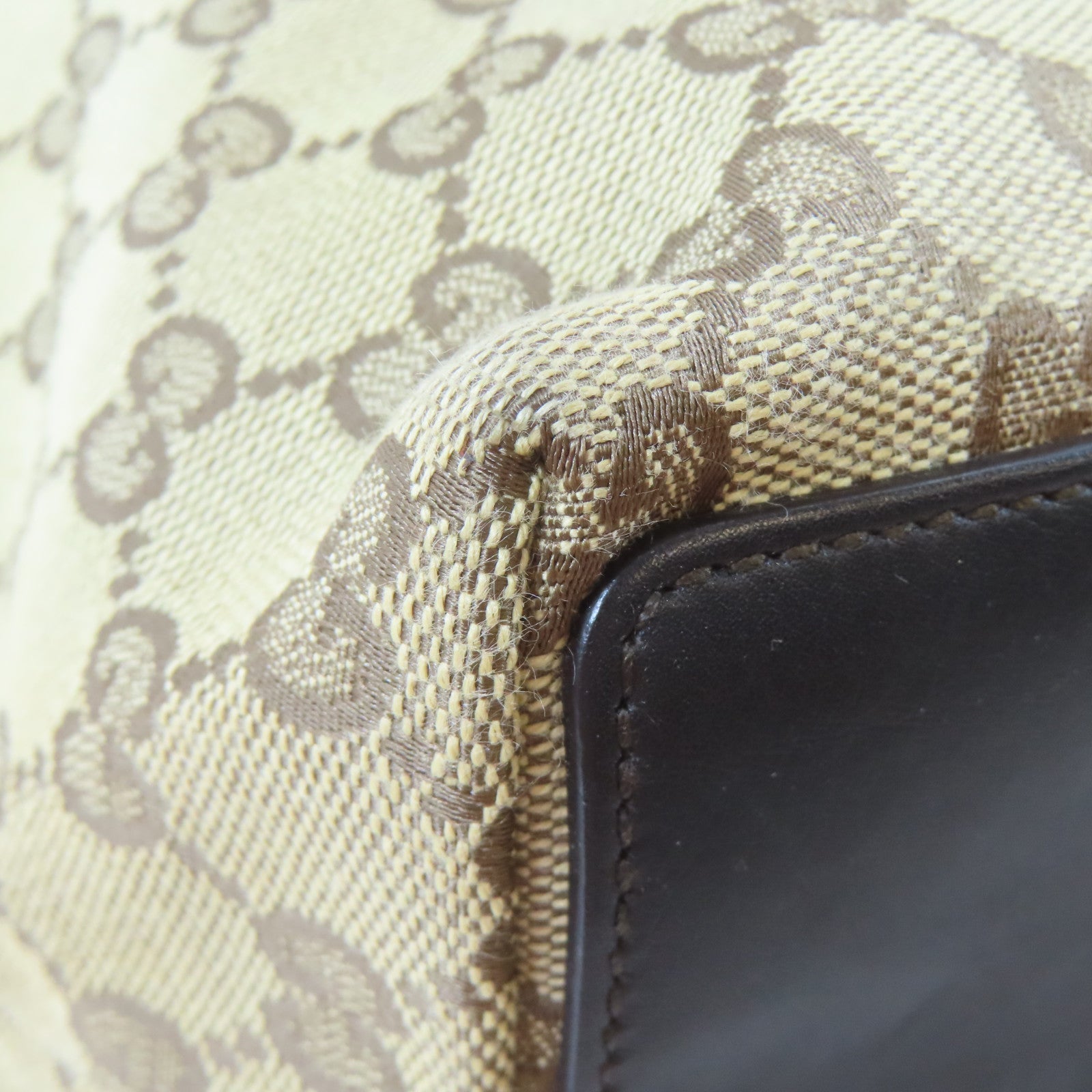 GUCCI 帆布Tote Bag金扣肩背袋啡色