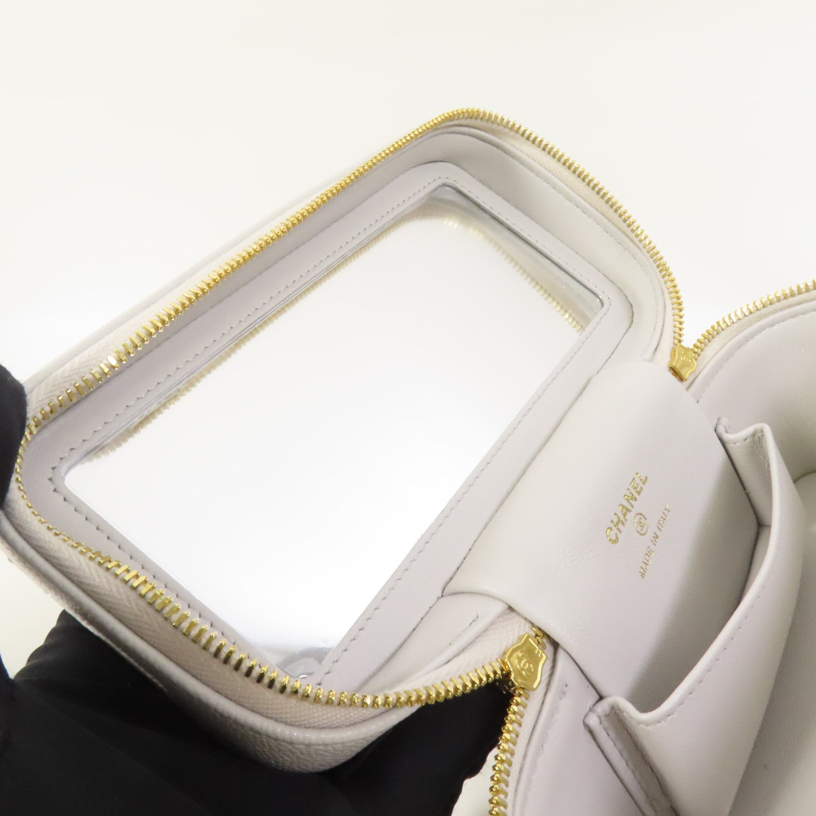 CHANEL 【激減優惠】牛皮皮革Vanity Case金扣手挽肩背兩用袋