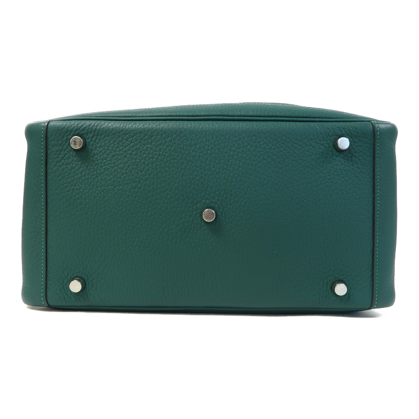 HERMES Clemence皮革Lindy 30銀扣手挽肩背兩用袋Malachite/綠色