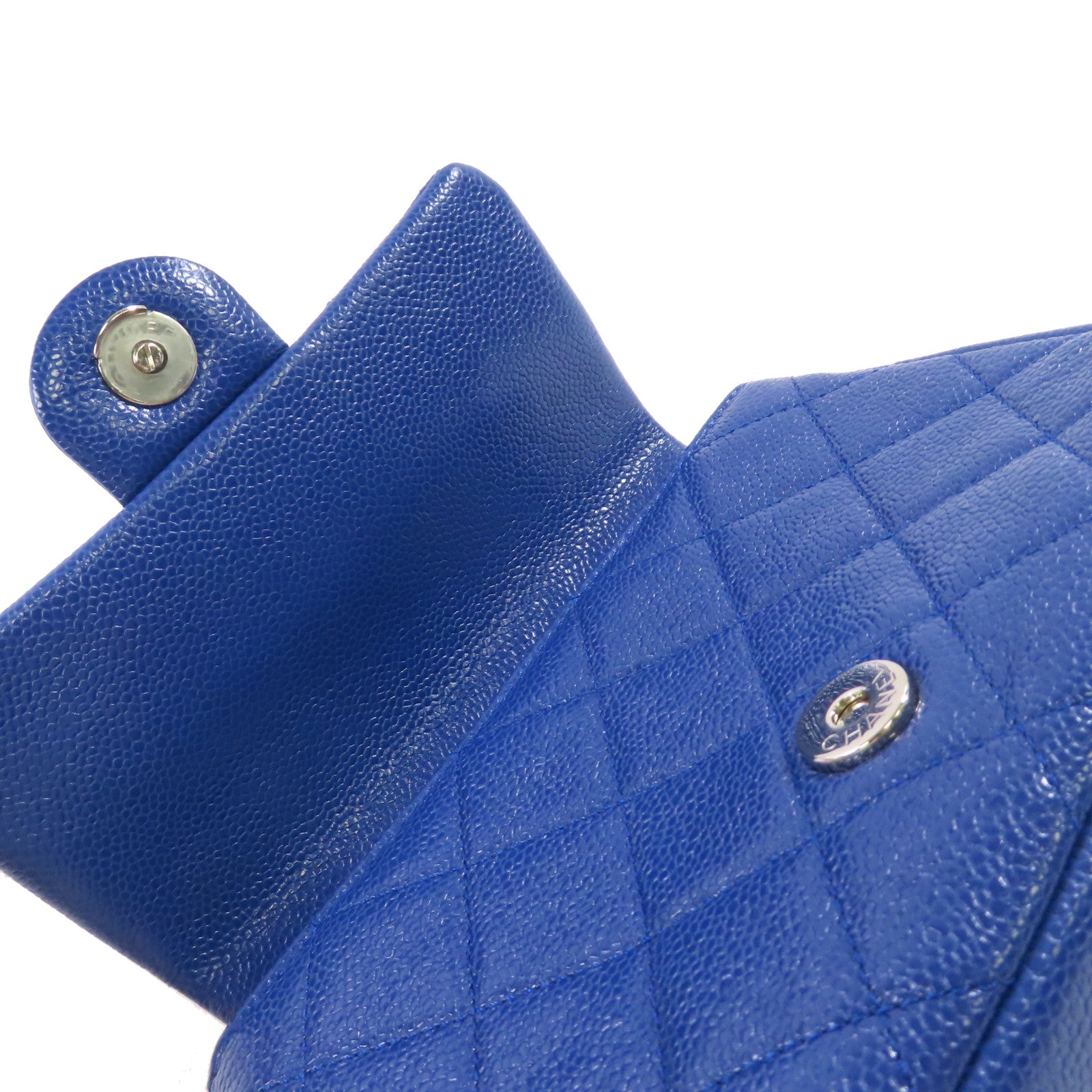 CHANEL 菱格Caviar皮革Chain Shoulder Bag鏈帶肩背袋藍色
