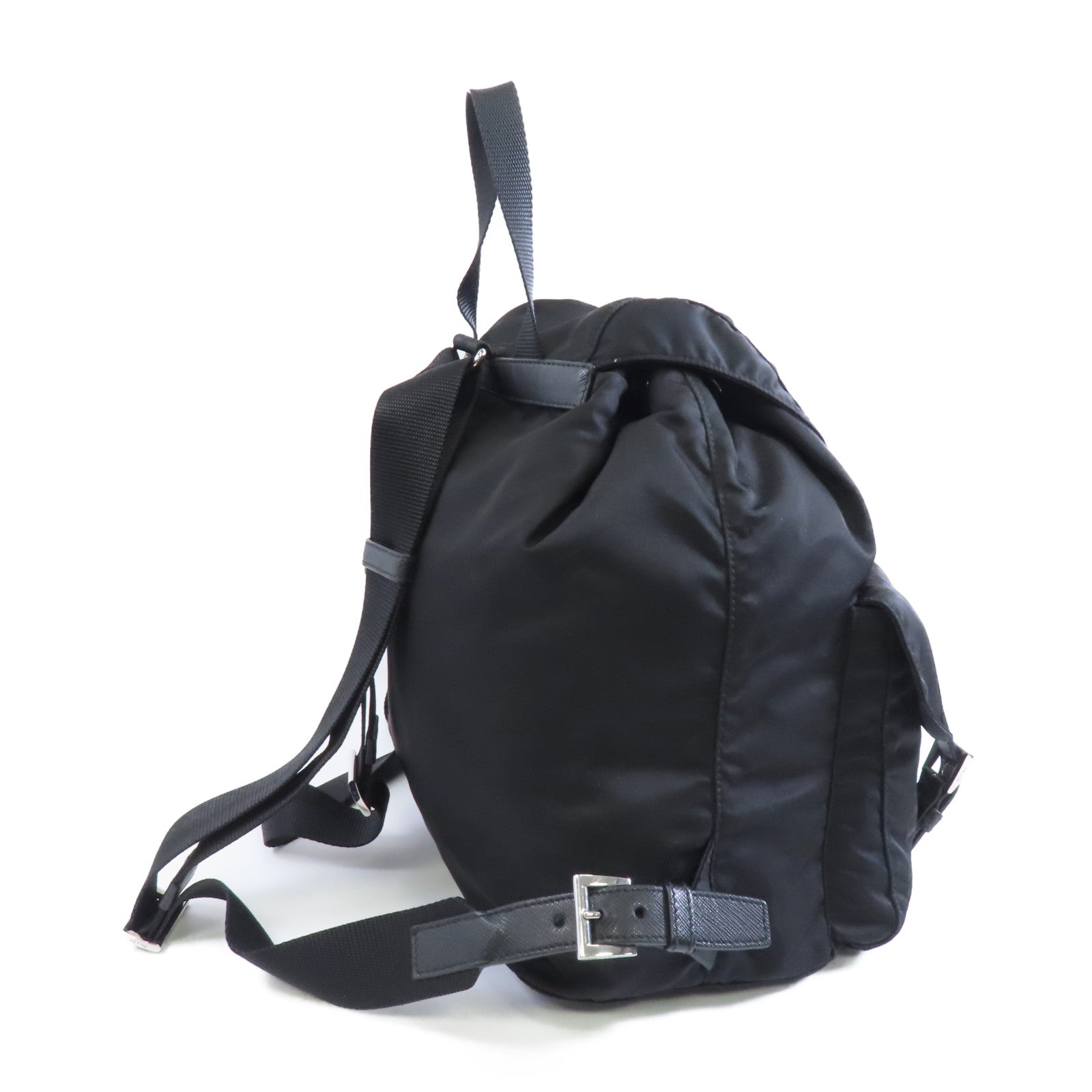 PRADA 【激減優惠】尼龍Backpack銀扣背包黑色
