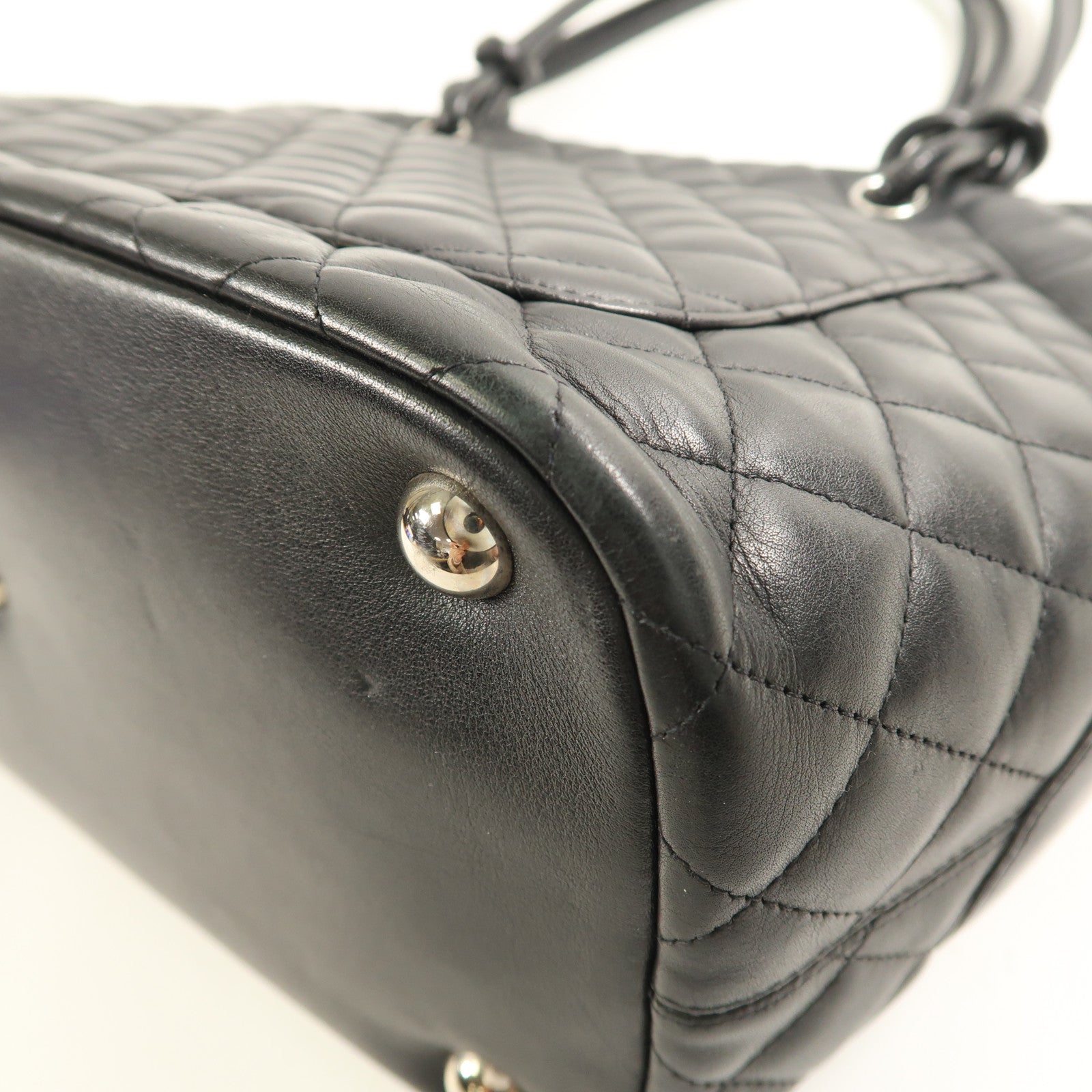 CHANEL 牛皮皮革Cambon Tote Bag銀扣手挽袋