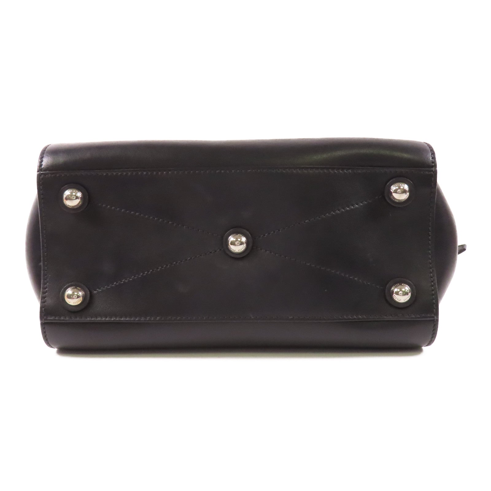 Miu Miu 皮革Hand Bag銀扣手挽肩背兩用袋