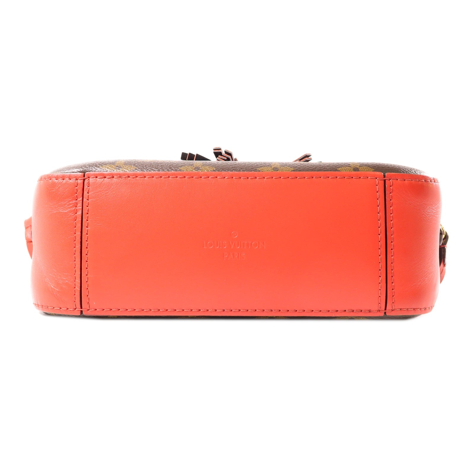 LOUIS VUITTON Monogram Saintonge金扣手挽肩背兩用袋棕色/紅色