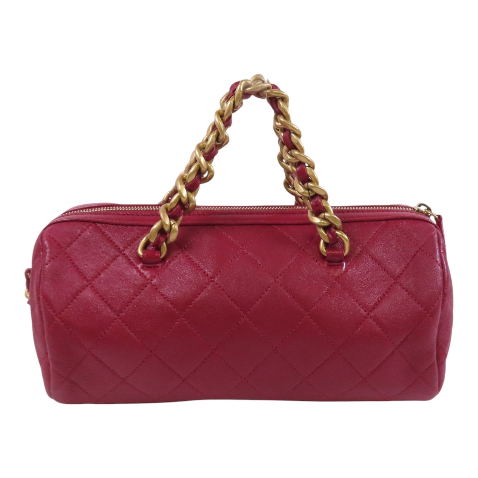 CHANEL 牛皮皮革Chain 2Way Shoulder Bag金扣鏈帶手挽肩背兩用袋