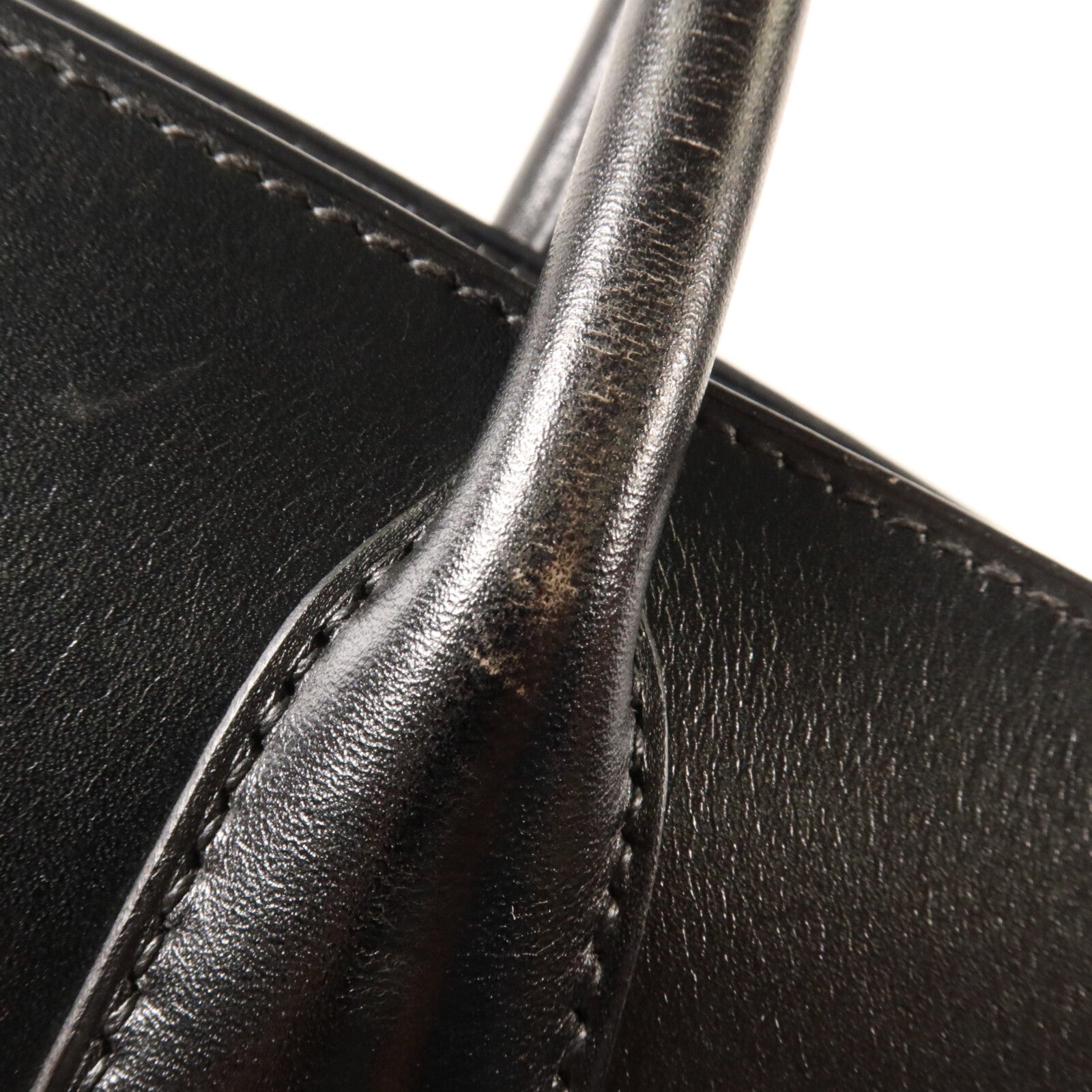 HERMES Box Calf皮革White Bus手挽袋Noir