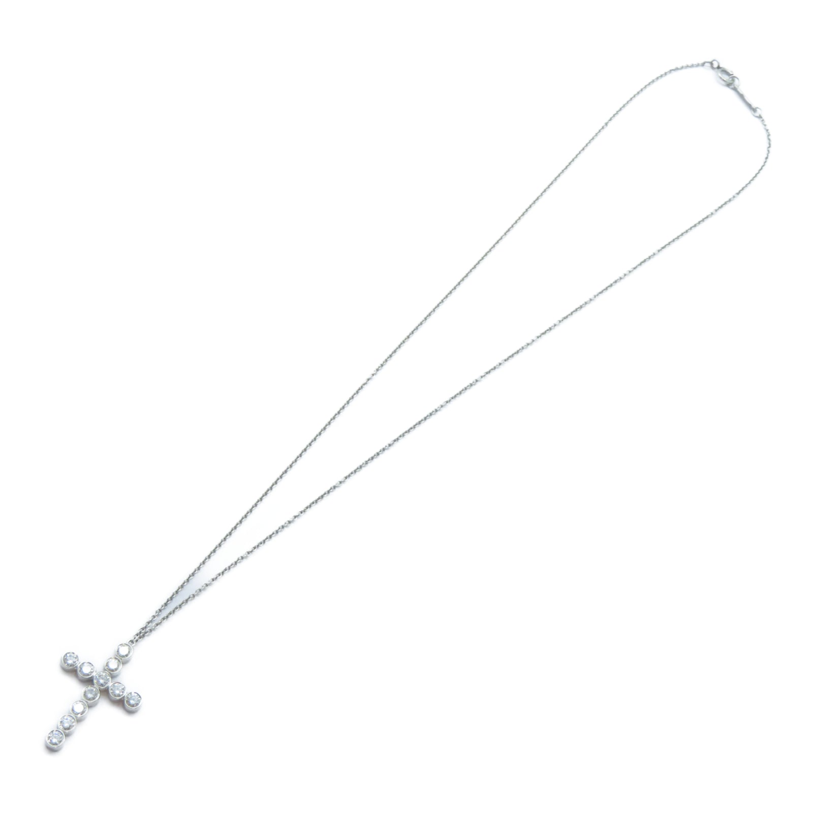 TIFFANY＆CO PT950鉑金Diamond Cross Necklace鑽石項鍊