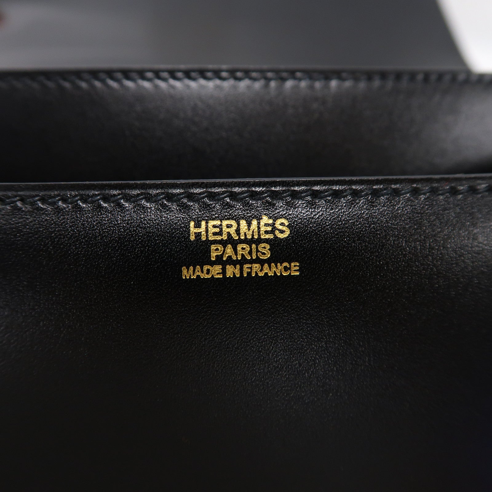 HERMES Box Calf皮革Constance 29金扣手挽袋黑色