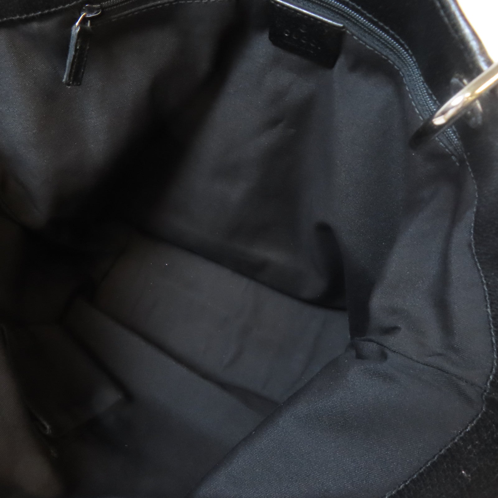 GUCCI 帆布Tote Bag銀扣手挽袋黑色